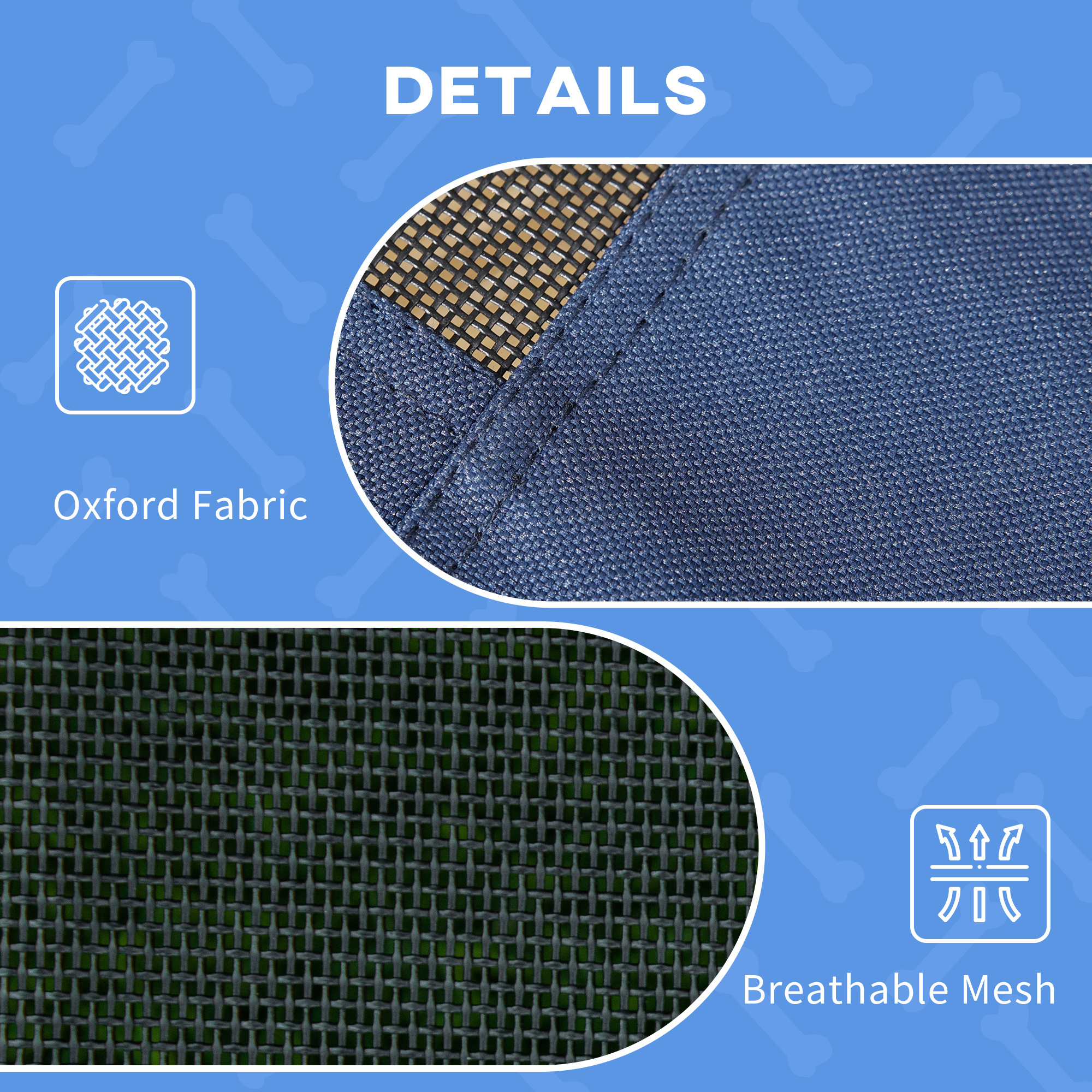 Elevated Portable Dog Cot Pet Bed with UV Protection Canopy Shade, 30 inch, Dark Blue - Image 6