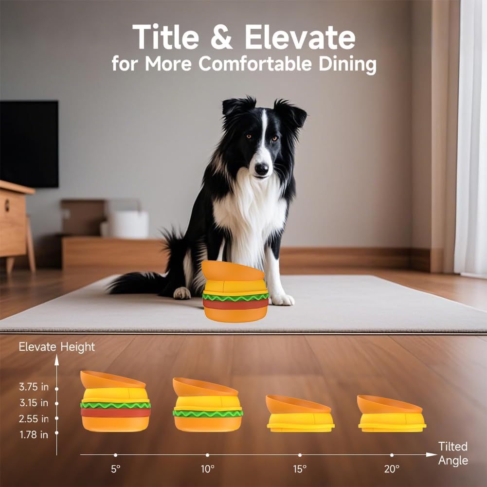 Hamburger Appearance Pet Cat And Dog Bowl Combination Multi-layer Five-in-one - Image 4