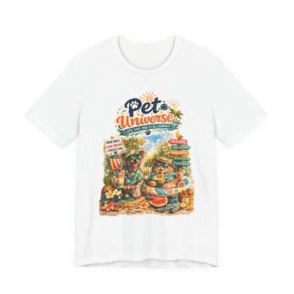 Pet Universe Vintage Beach Tee – "Pet Universe" Graphic T‑Shirt for Animal Lovers