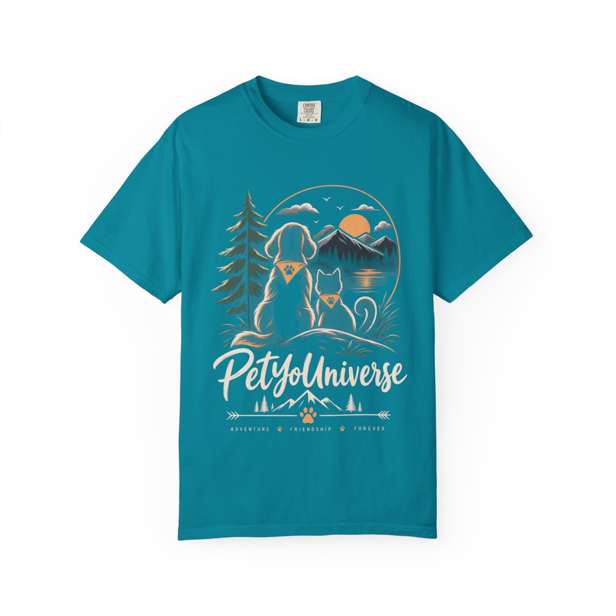 Dog Mom Scenic T-Shirt — Pet Universe Mountain Sunset Tee - Image 57