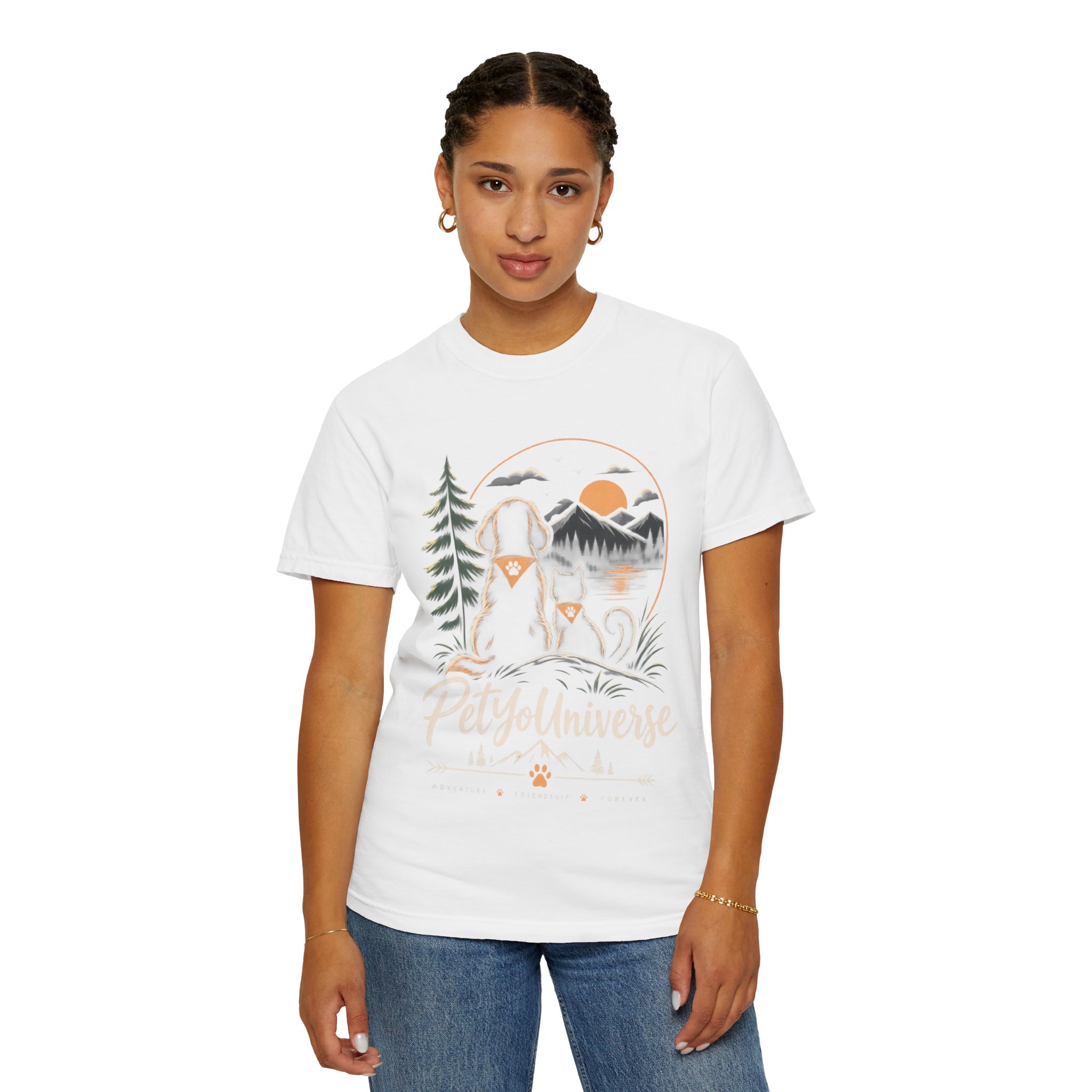 Dog Mom Scenic T-Shirt — Pet Universe Mountain Sunset Tee - Image 6