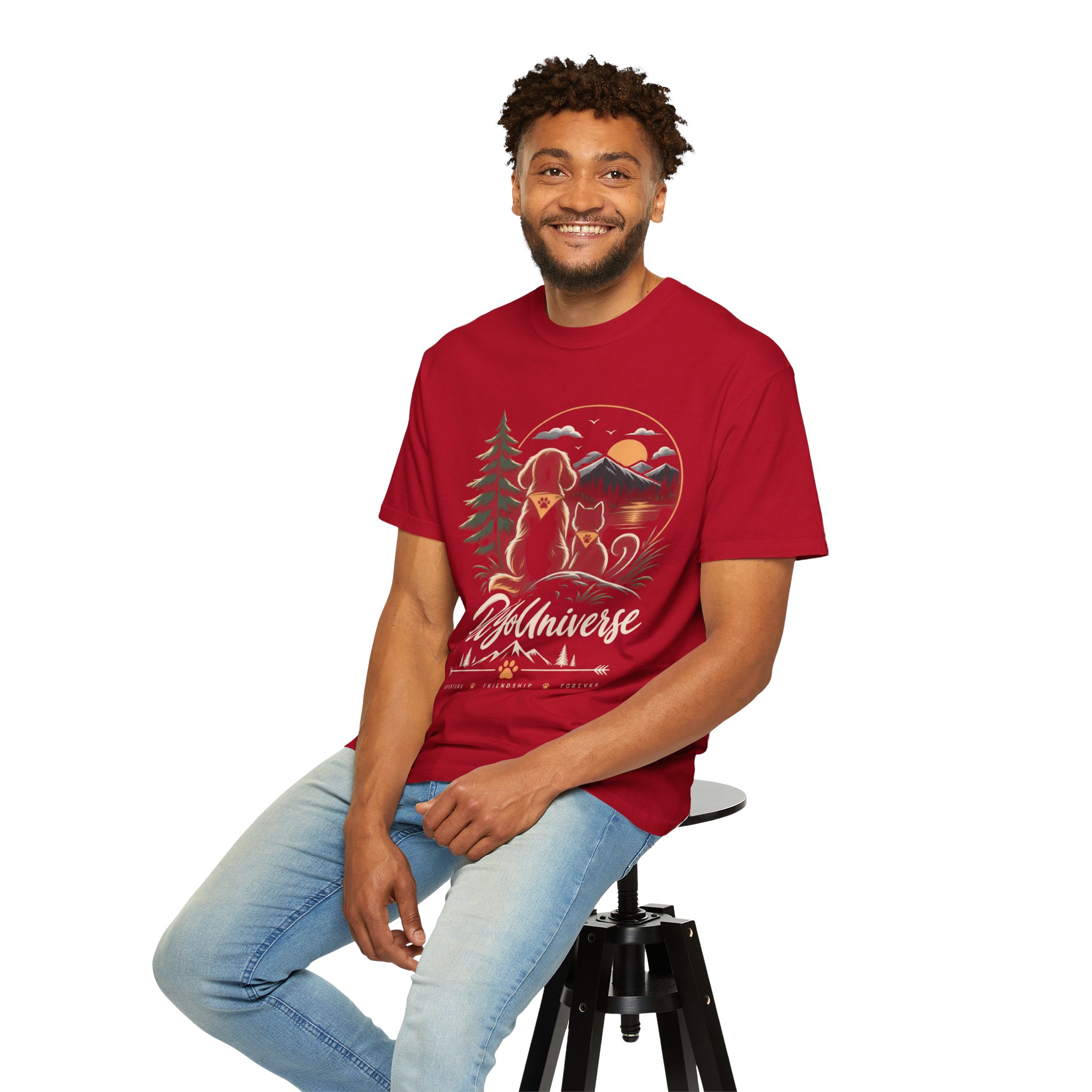 Dog Mom Scenic T-Shirt — Pet Universe Mountain Sunset Tee - Image 84