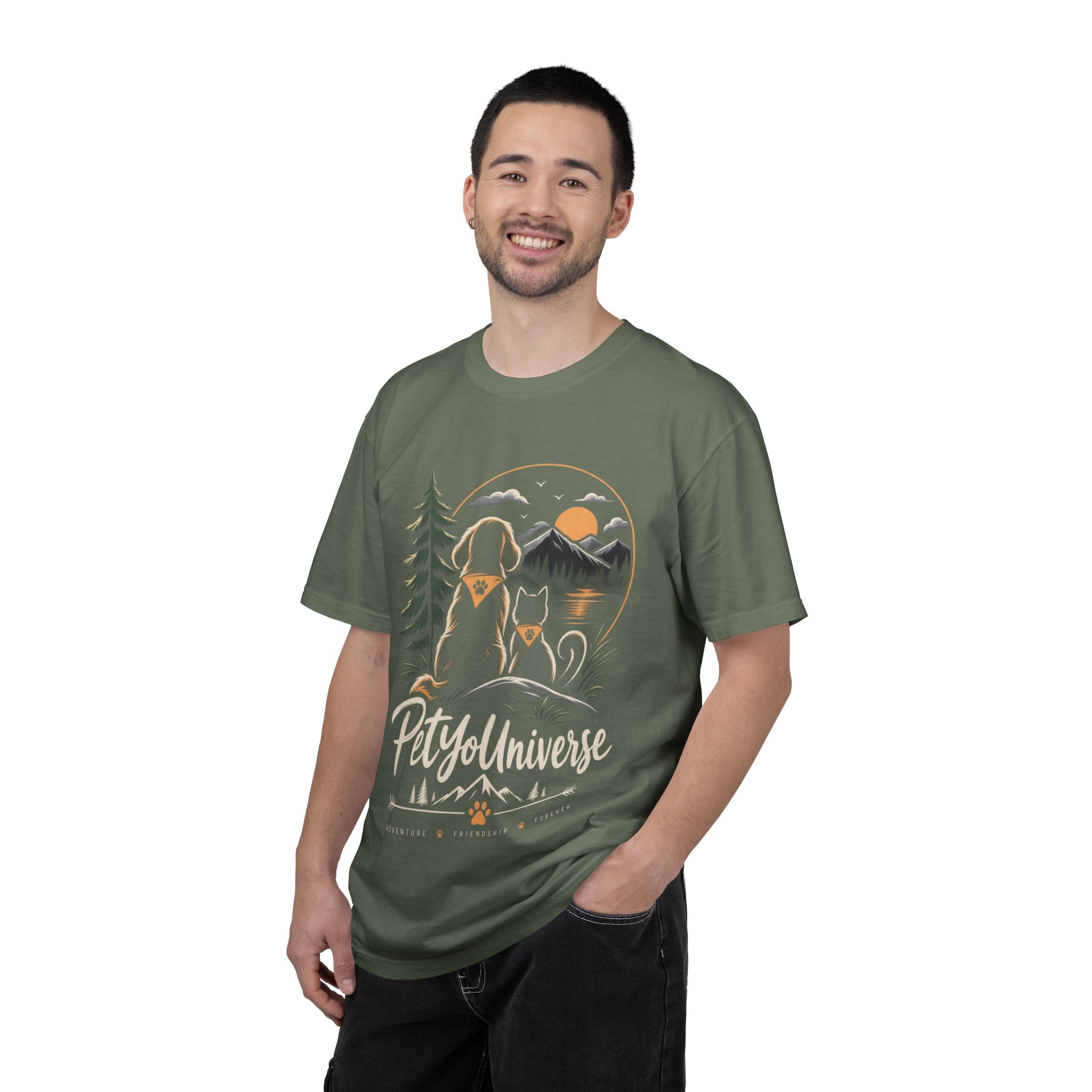 Dog Mom Scenic T-Shirt — Pet Universe Mountain Sunset Tee - Image 40
