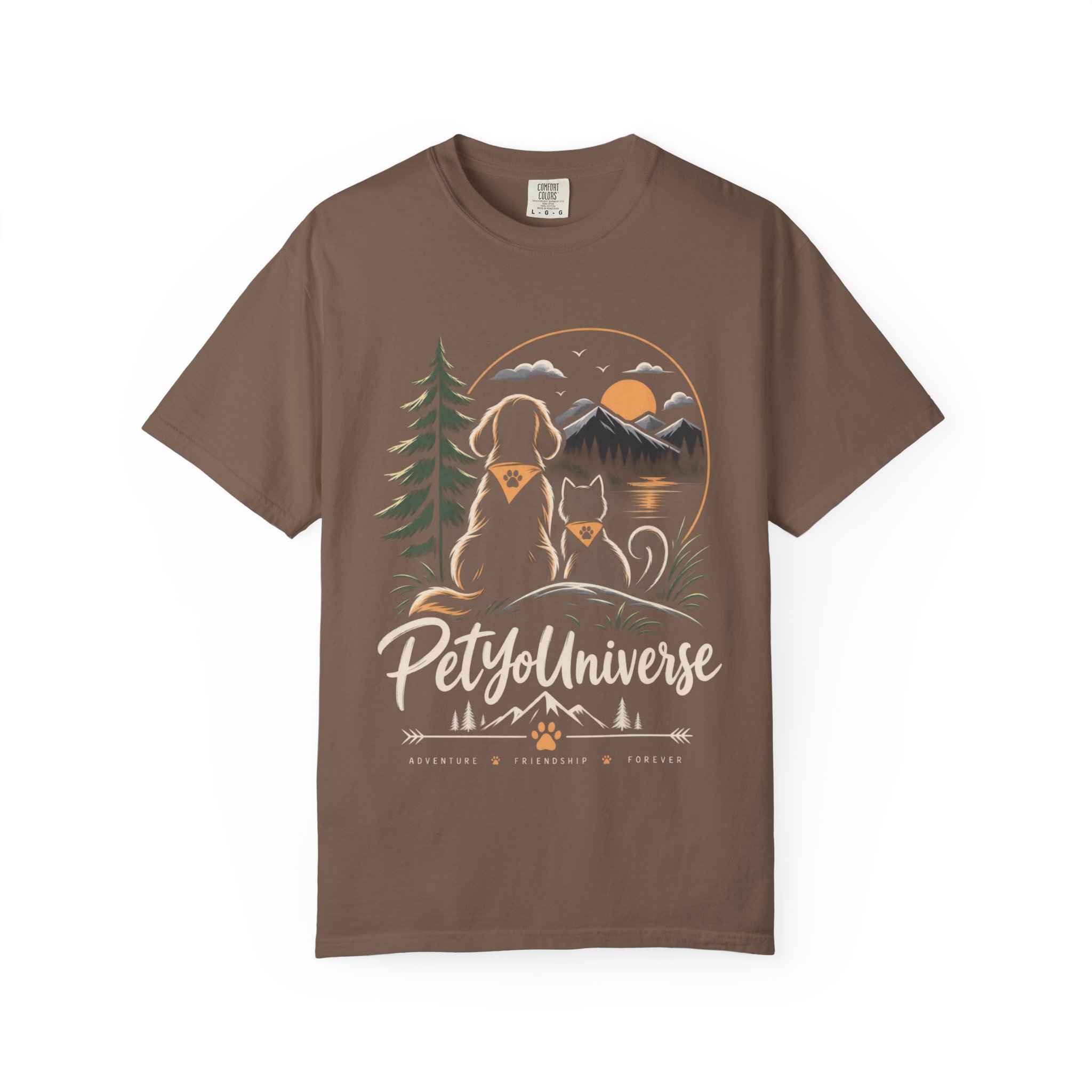Dog Mom Scenic T-Shirt — Pet Universe Mountain Sunset Tee - Image 22