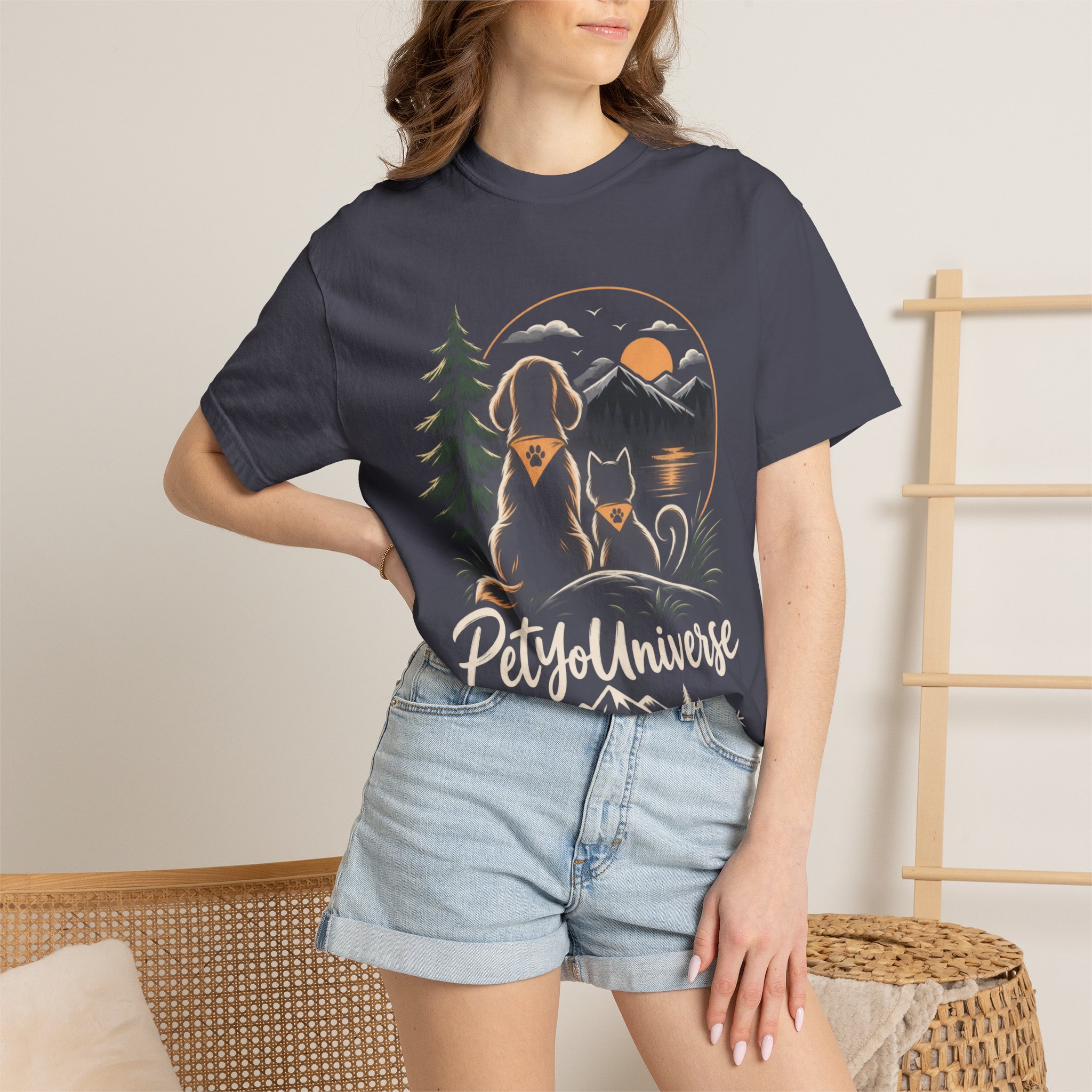 Dog Mom Scenic T-Shirt — Pet Universe Mountain Sunset Tee - Image 67