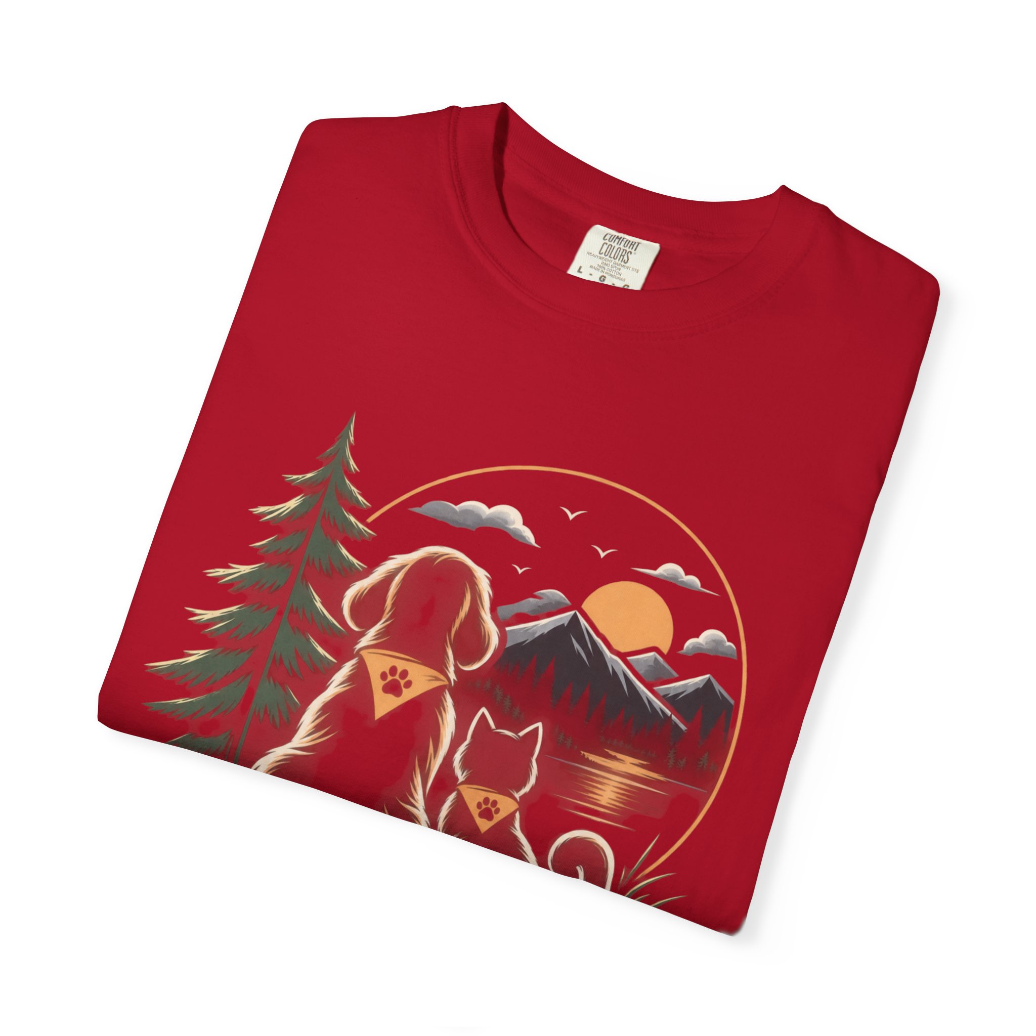 Dog Mom Scenic T-Shirt — Pet Universe Mountain Sunset Tee - Image 80