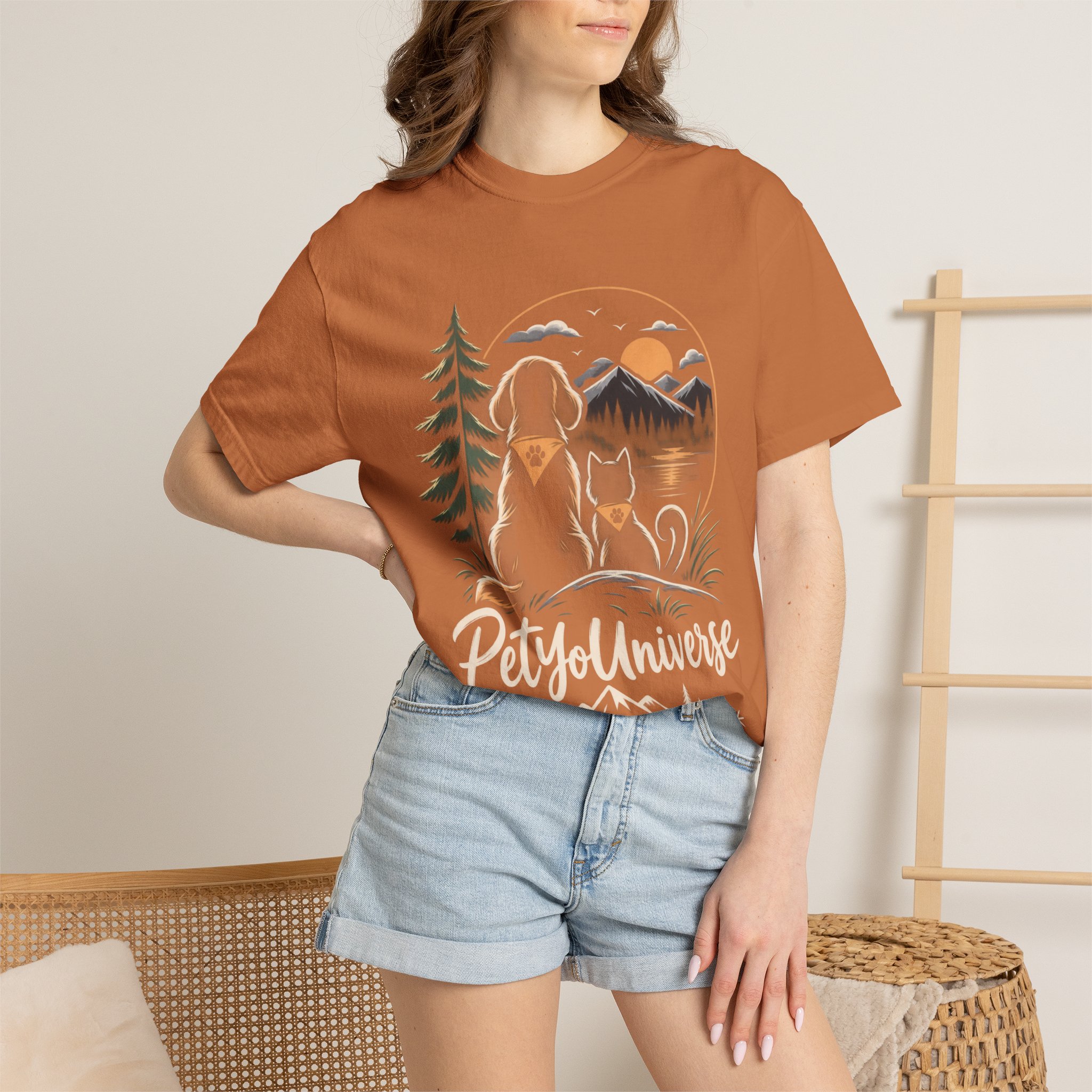 Dog Mom Scenic T-Shirt — Pet Universe Mountain Sunset Tee - Image 18