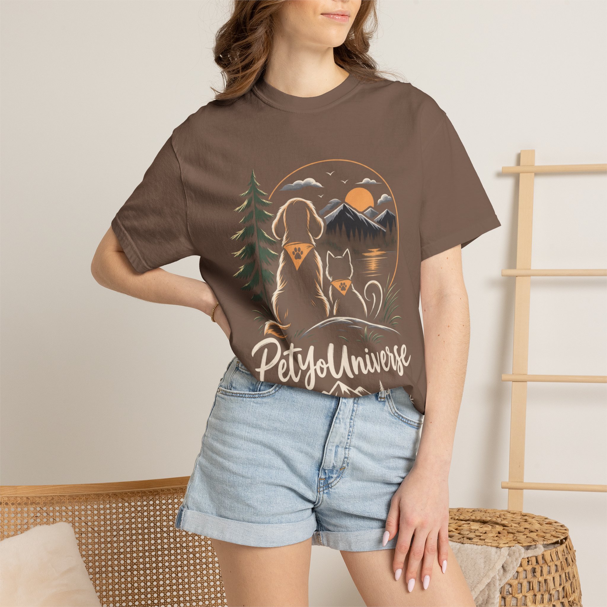 Dog Mom Scenic T-Shirt — Pet Universe Mountain Sunset Tee - Image 25