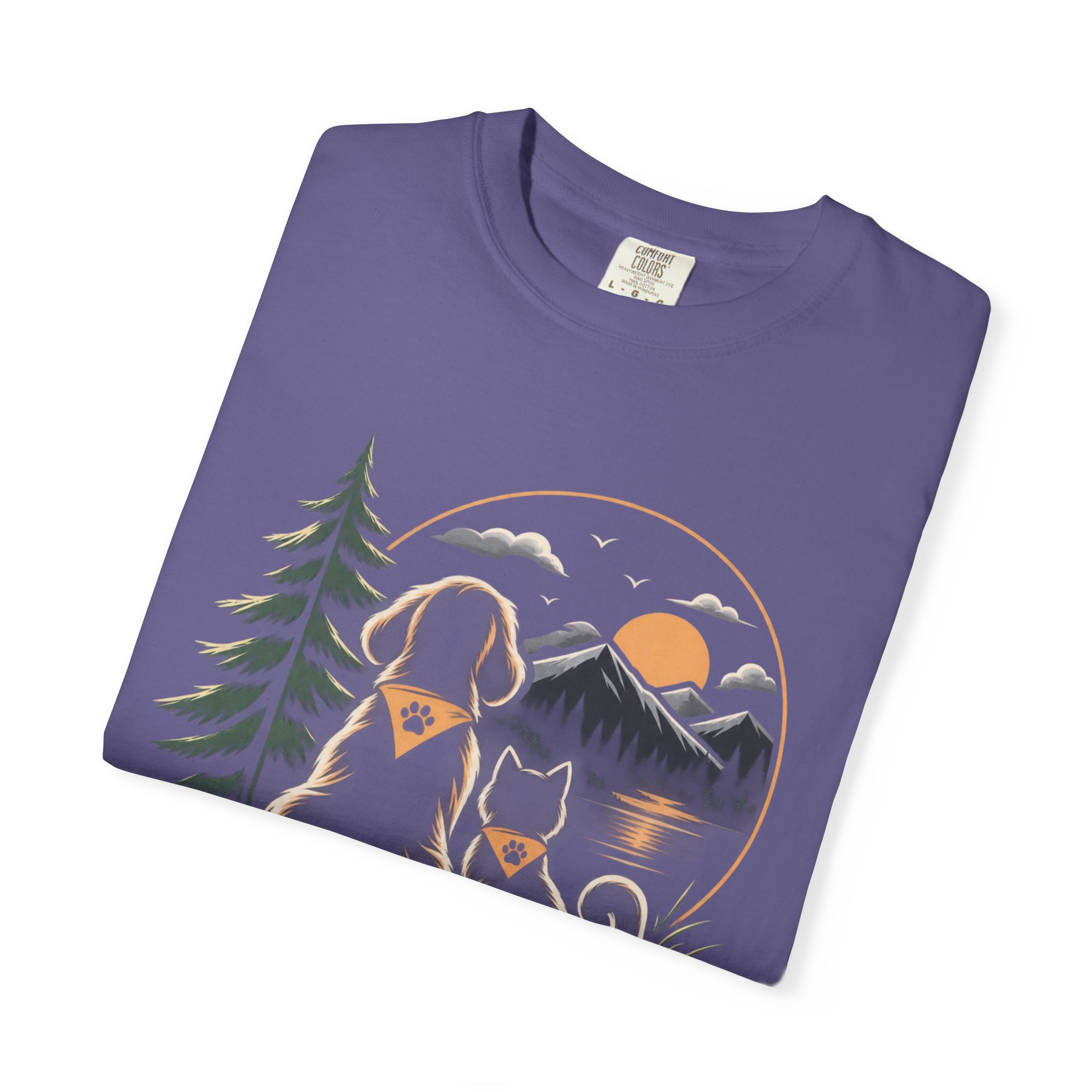 Dog Mom Scenic T-Shirt — Pet Universe Mountain Sunset Tee - Image 73