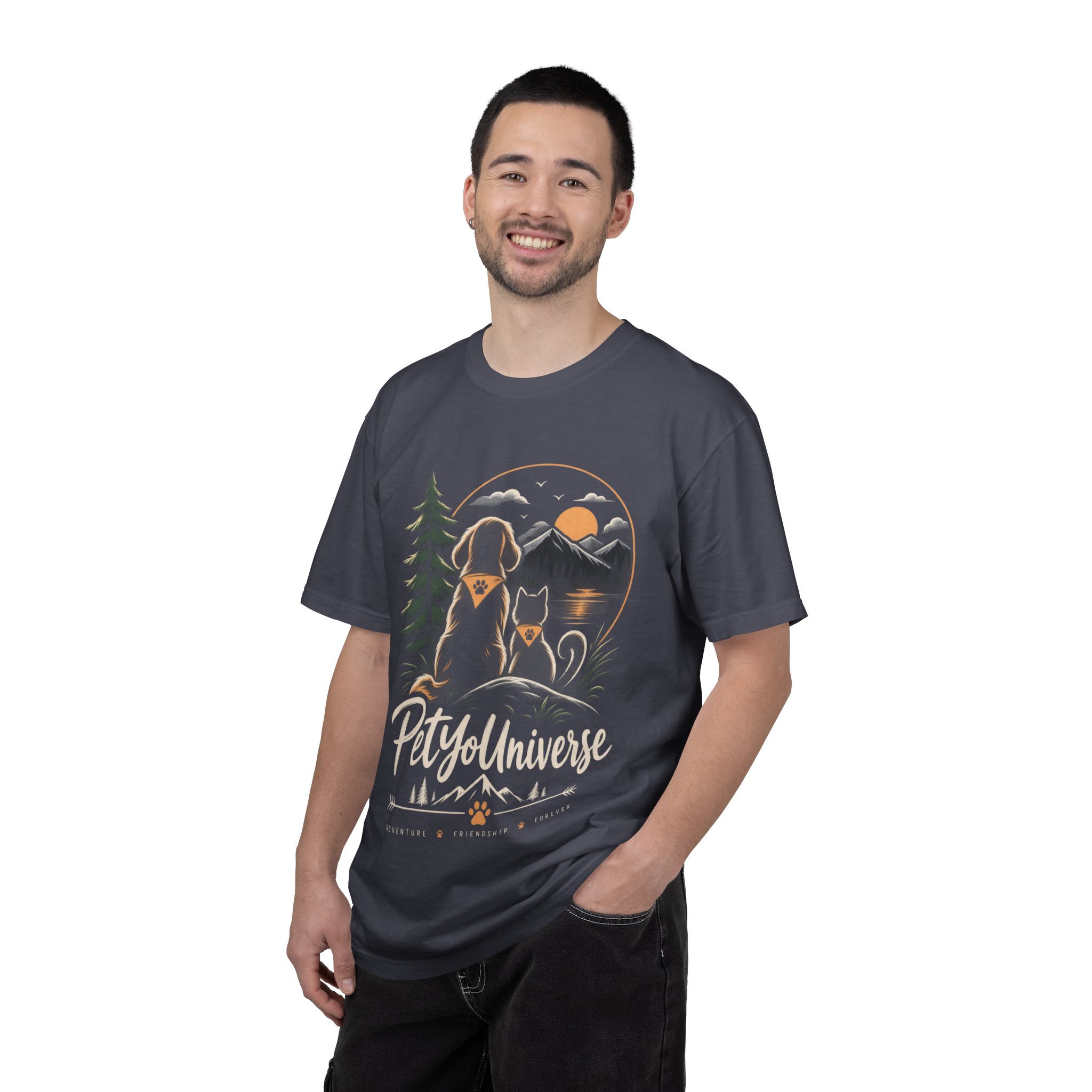Dog Mom Scenic T-Shirt — Pet Universe Mountain Sunset Tee - Image 68