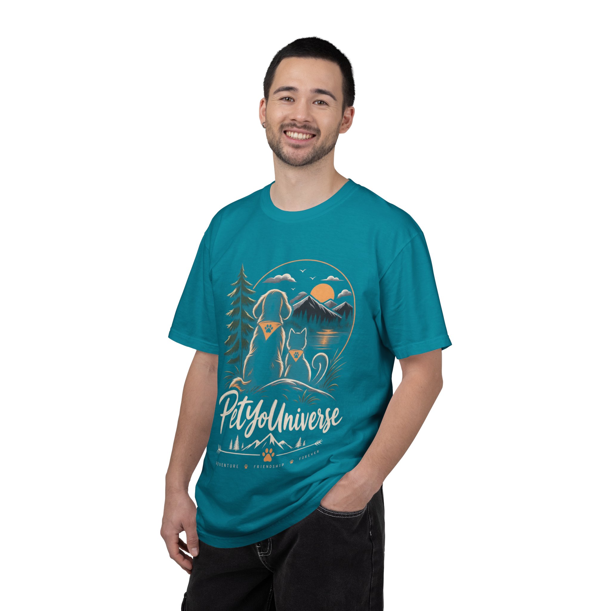 Dog Mom Scenic T-Shirt — Pet Universe Mountain Sunset Tee - Image 61
