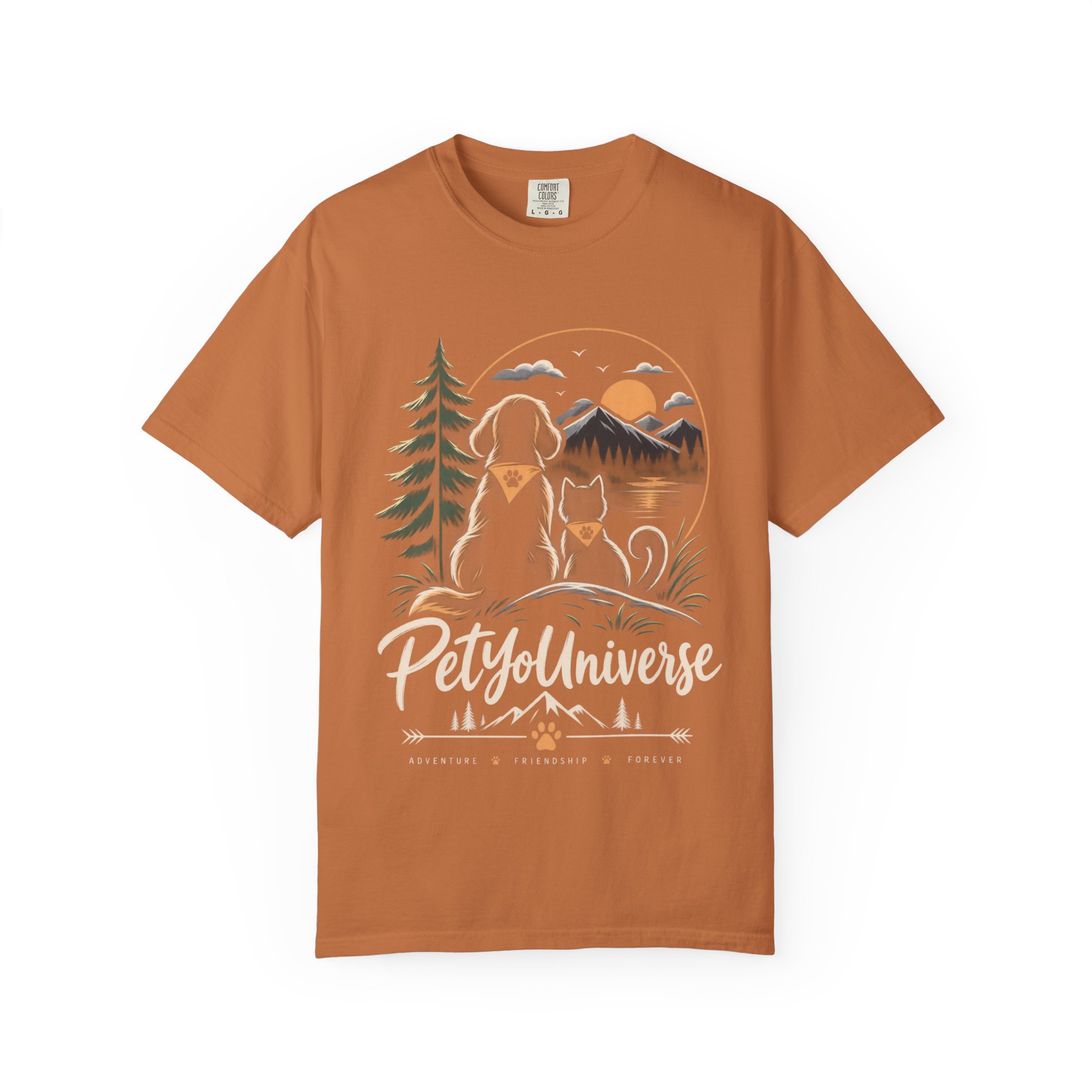 Dog Mom Scenic T-Shirt — Pet Universe Mountain Sunset Tee - Image 15
