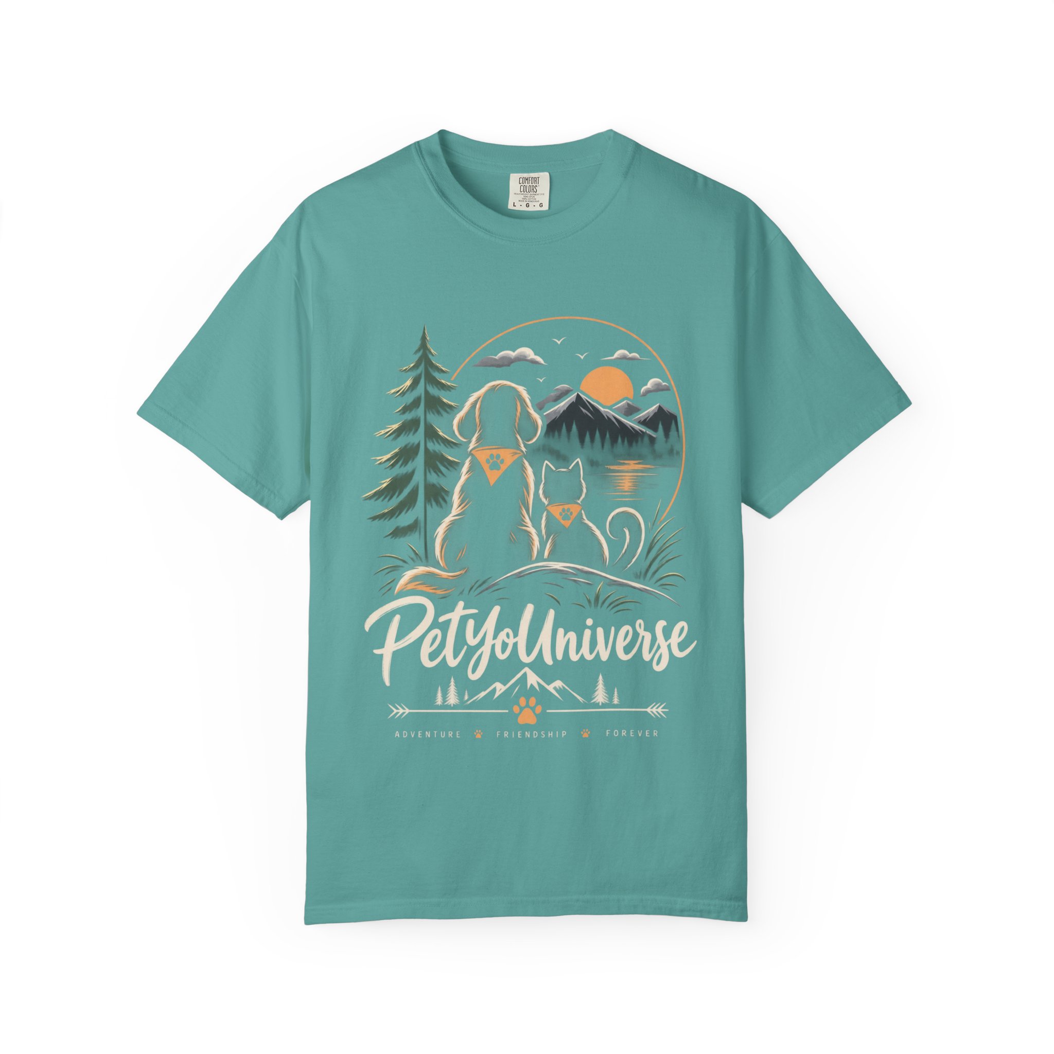 Dog Mom Scenic T-Shirt — Pet Universe Mountain Sunset Tee - Image 50