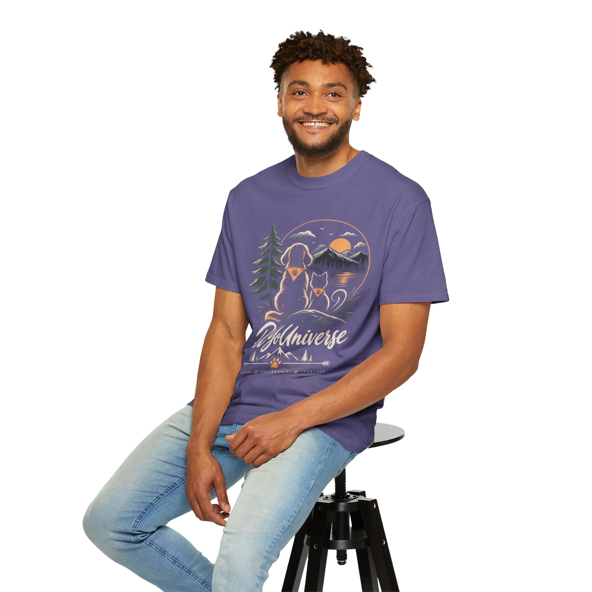 Dog Mom Scenic T-Shirt — Pet Universe Mountain Sunset Tee - Image 77