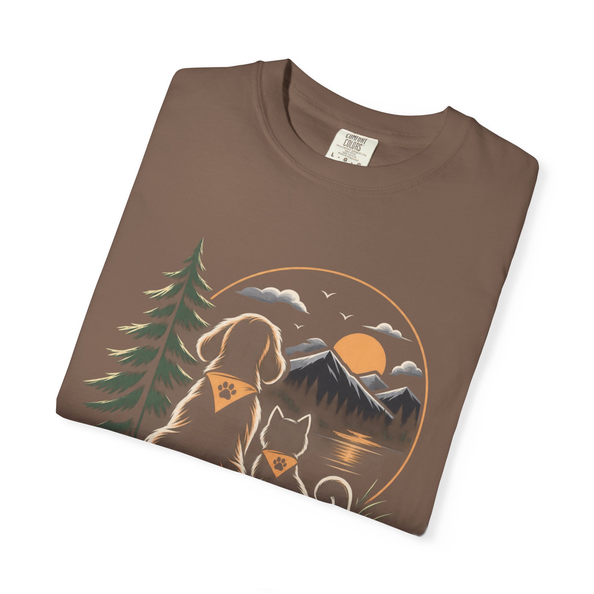 Dog Mom Scenic T-Shirt — Pet Universe Mountain Sunset Tee - Image 24