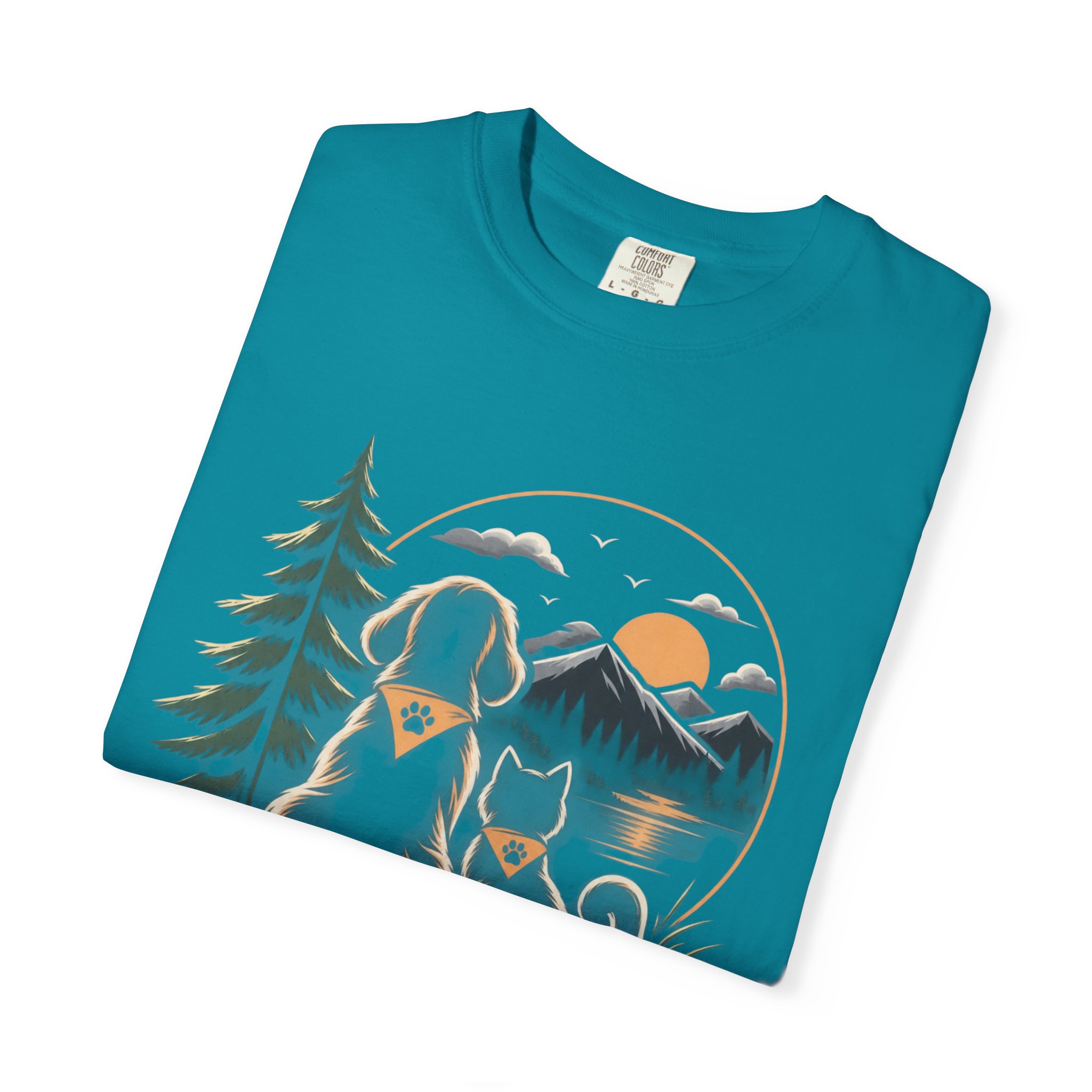 Dog Mom Scenic T-Shirt — Pet Universe Mountain Sunset Tee - Image 59