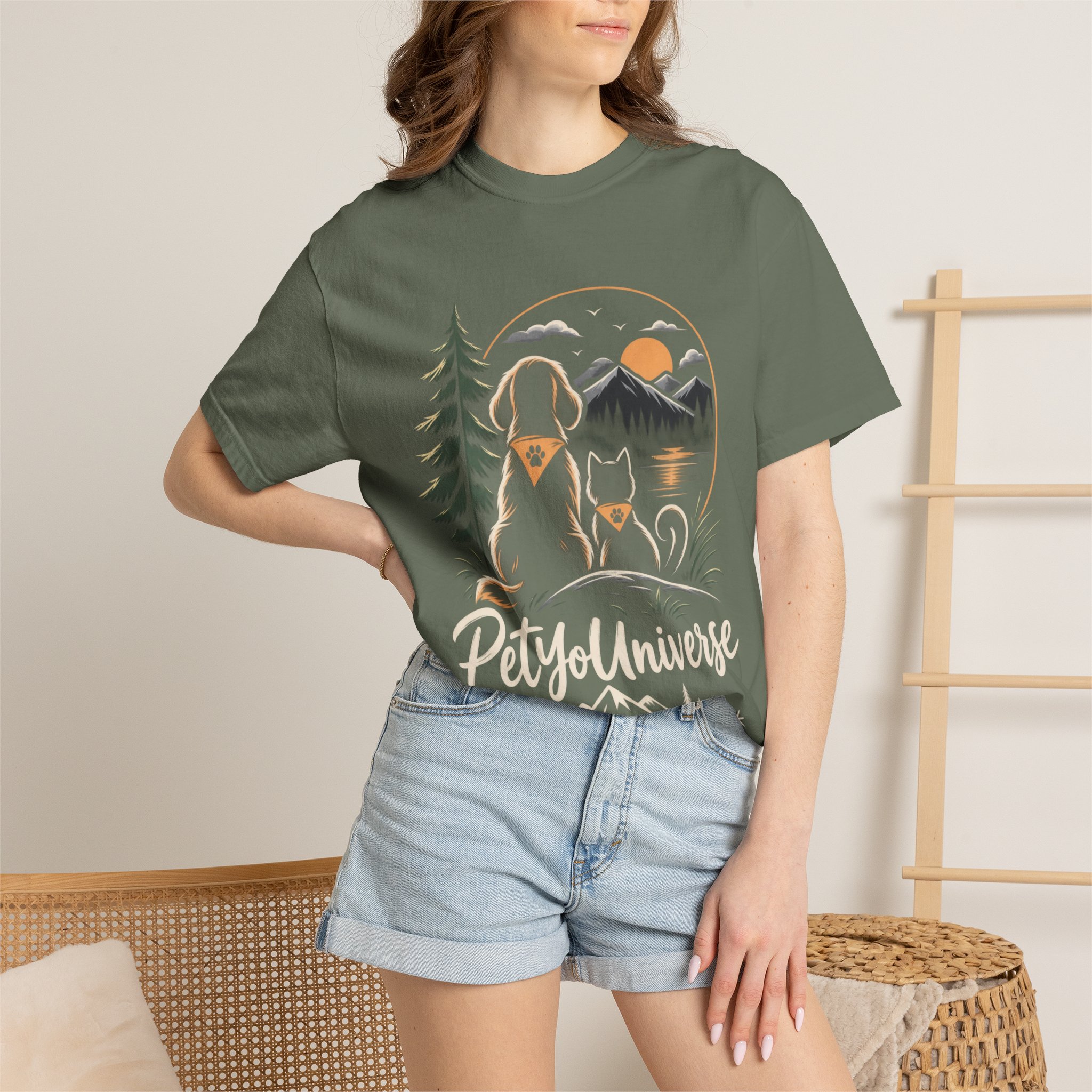 Dog Mom Scenic T-Shirt — Pet Universe Mountain Sunset Tee - Image 39