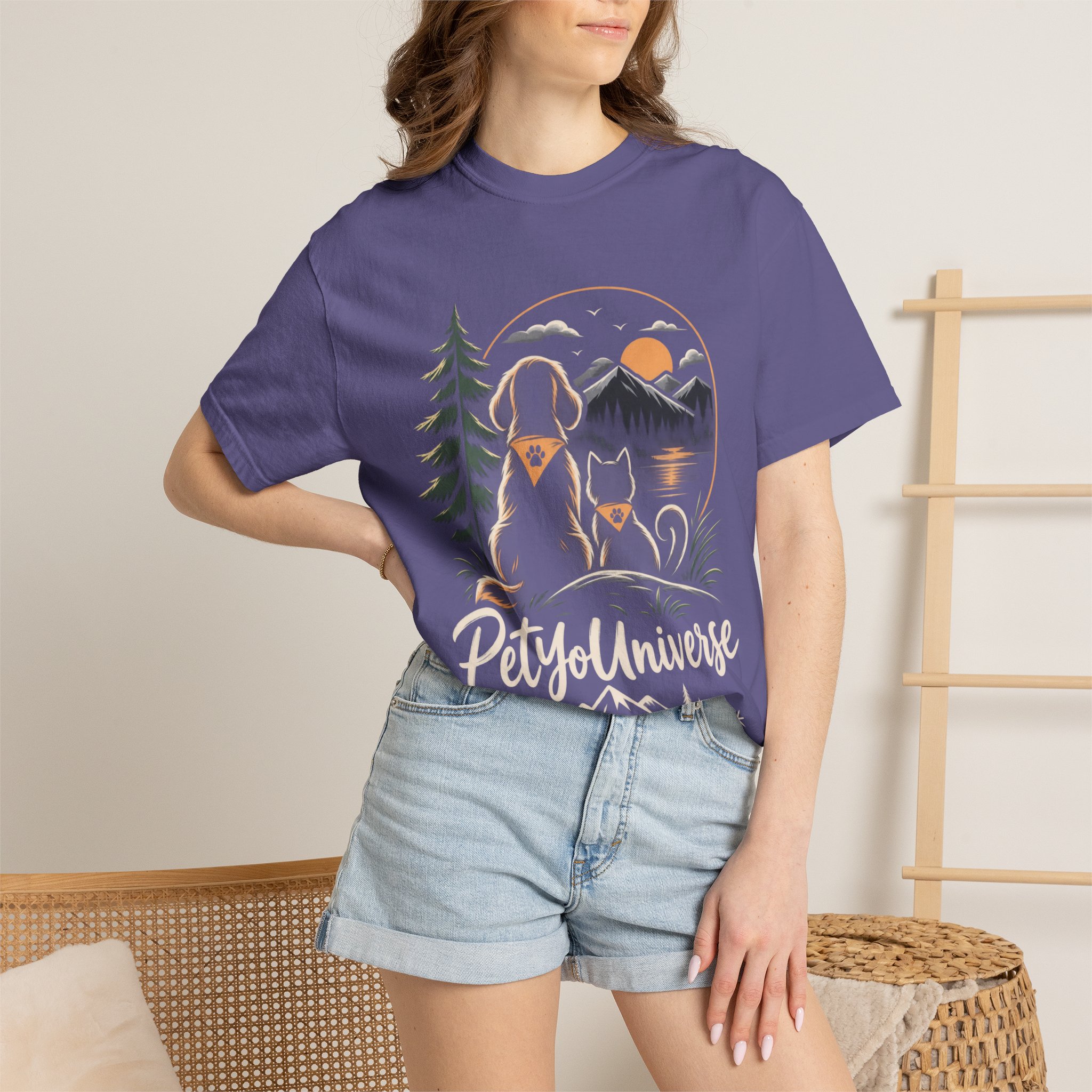 Dog Mom Scenic T-Shirt — Pet Universe Mountain Sunset Tee - Image 74