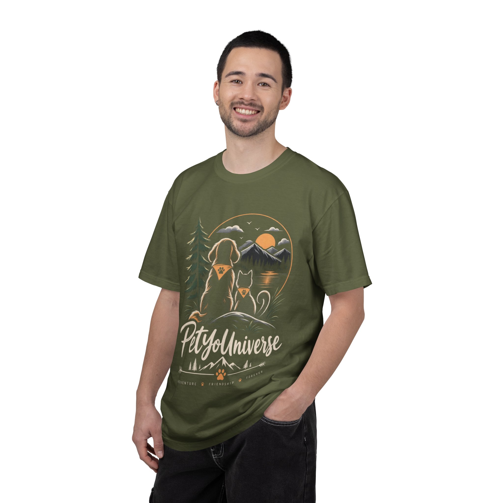 Dog Mom Scenic T-Shirt — Pet Universe Mountain Sunset Tee - Image 33