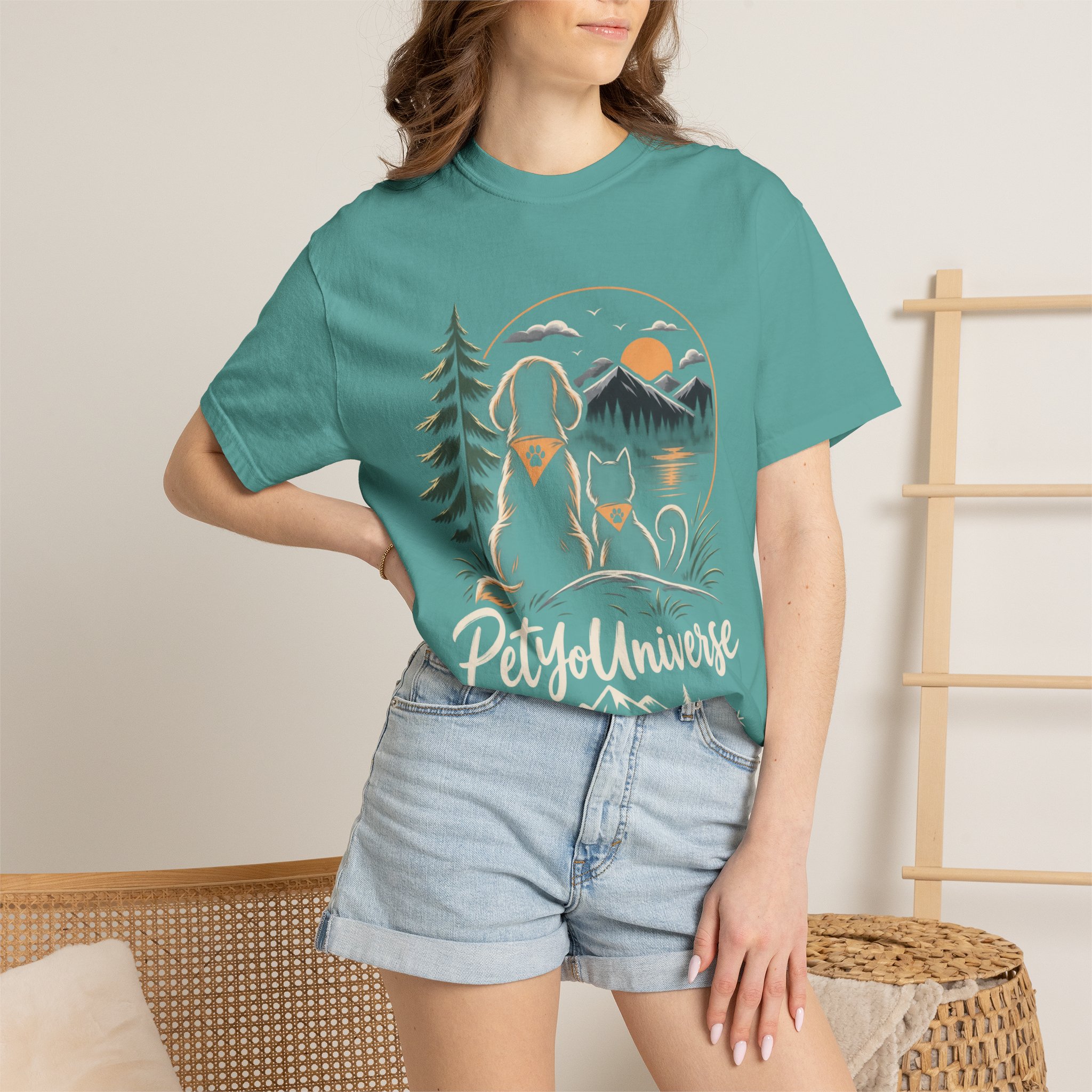 Dog Mom Scenic T-Shirt — Pet Universe Mountain Sunset Tee - Image 53