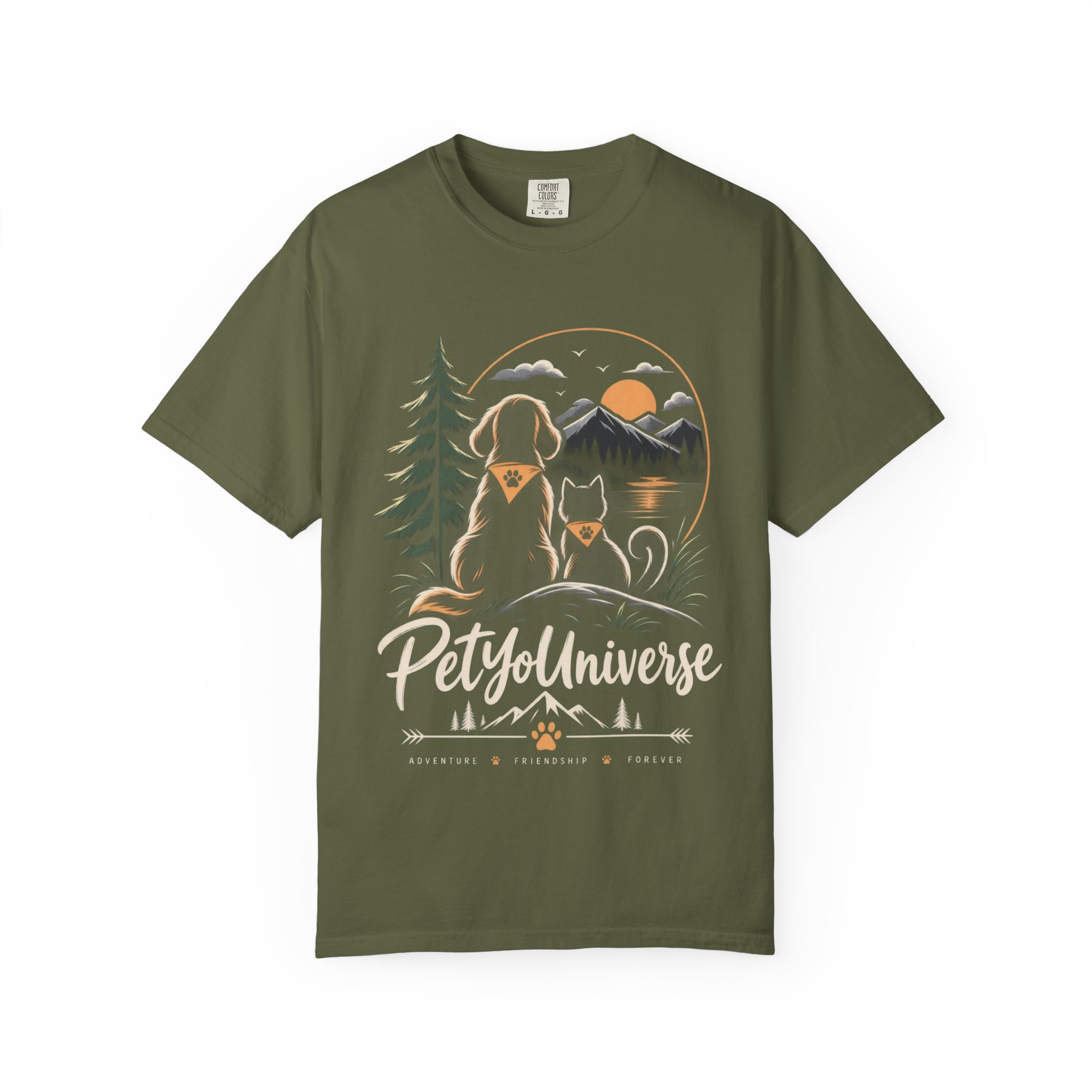 Dog Mom Scenic T-Shirt — Pet Universe Mountain Sunset Tee - Image 29