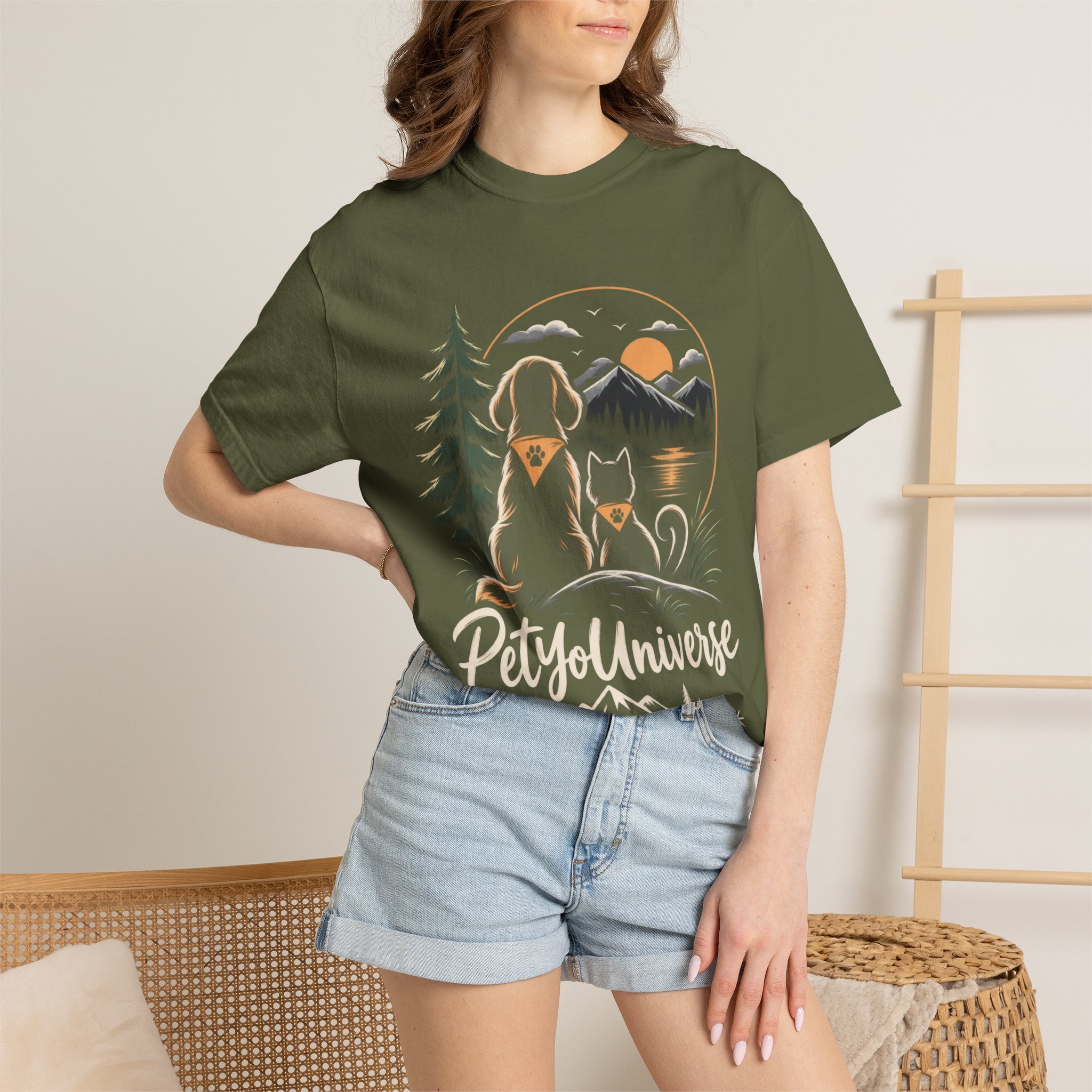 Dog Mom Scenic T-Shirt — Pet Universe Mountain Sunset Tee - Image 32