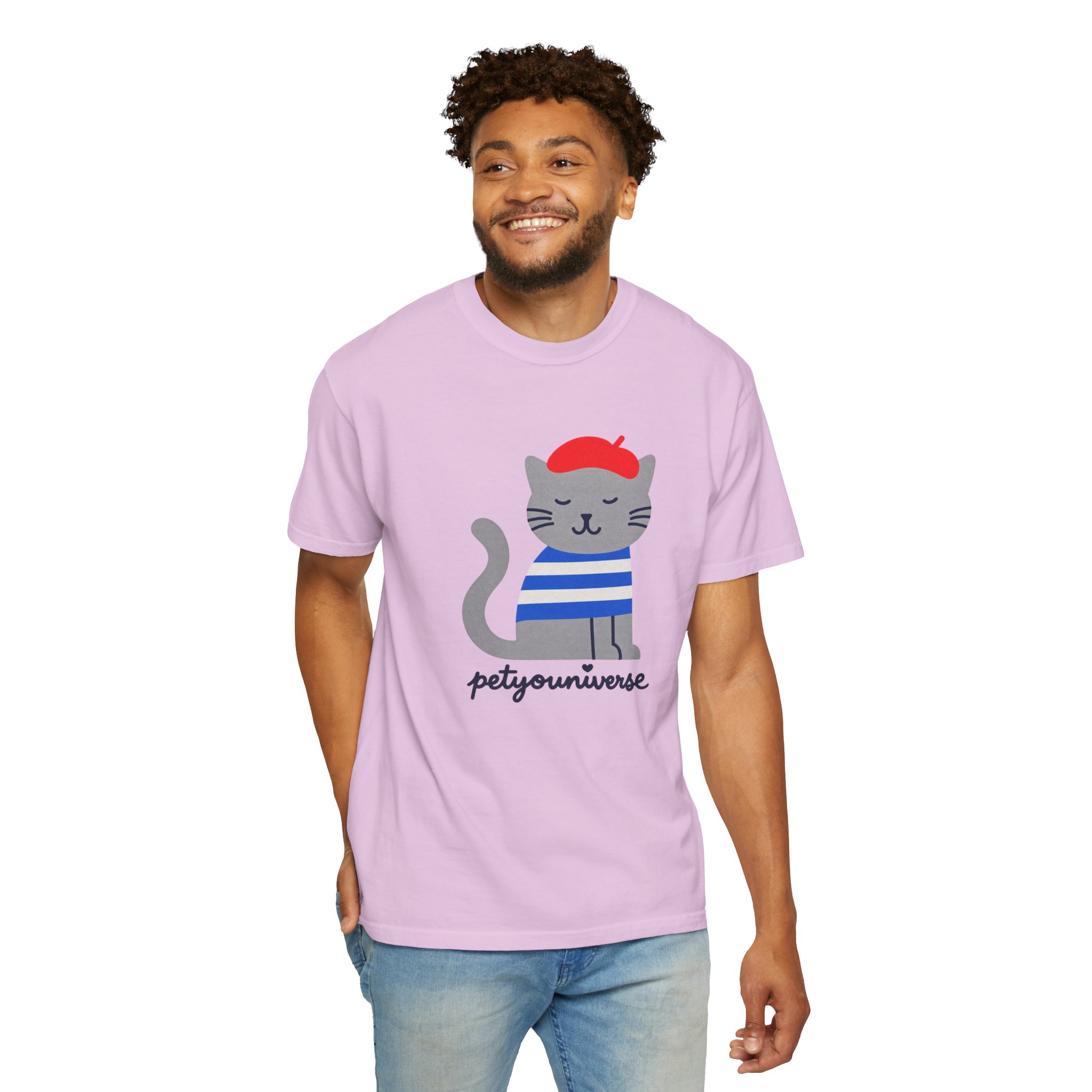 Cat Graphic T-Shirt — "petiyouniverse" Cute French Cat Tee - Image 97