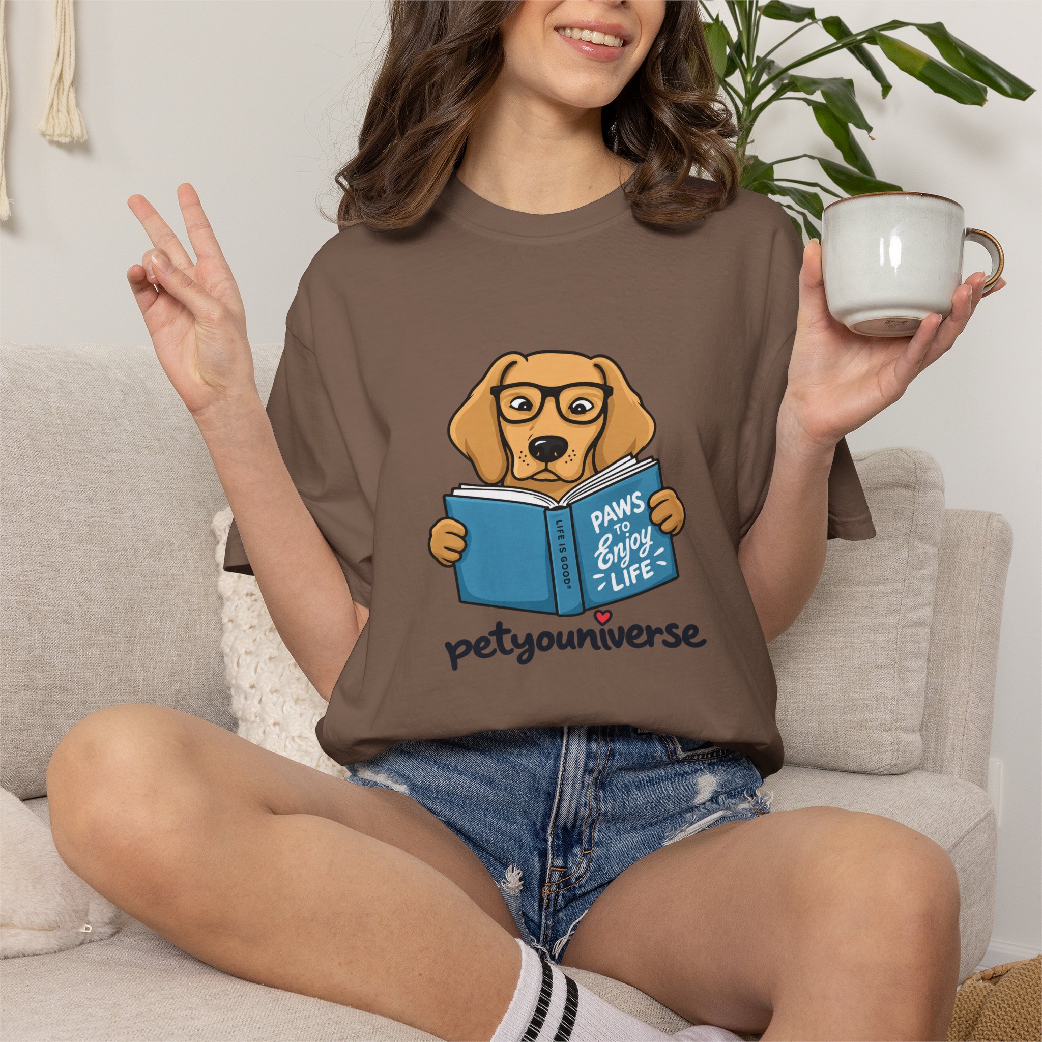 Dog Reading T-Shirt — "Paws & Books" Cute Booklover Pup Tee - Image 30