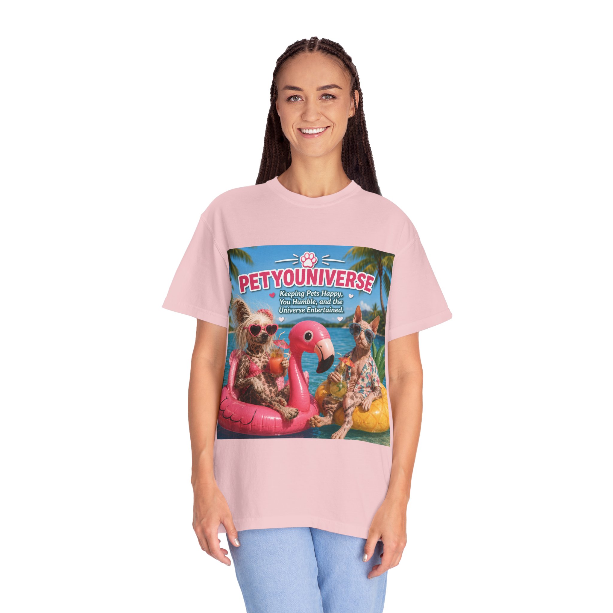 T-Shirt — "Petyouniverse" Summer Dog Vacation Graphic Tee - Image 88