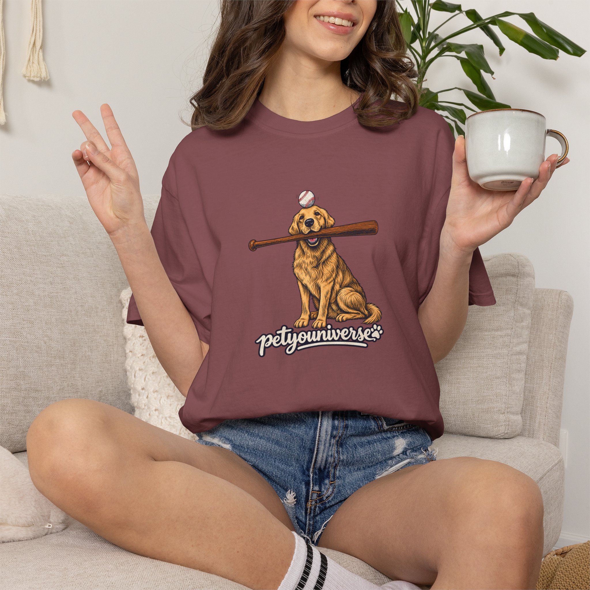 Golden Retriever Baseball Dog T-Shirt — “PetYoUniverse” Vintage Graphic Tee - Image 3