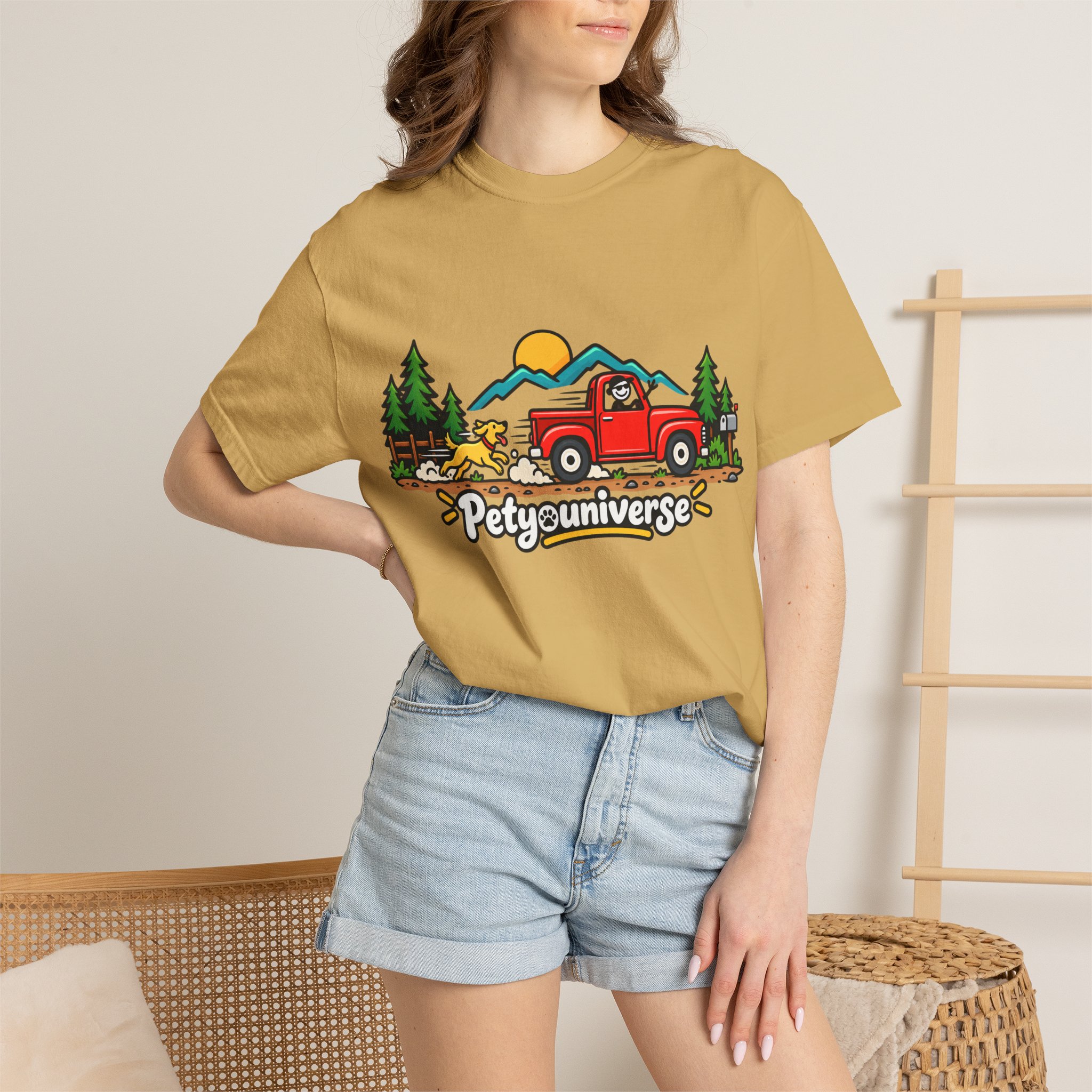Petyuniverse Retro Truck & Dog Graphic T-Shirt - Image 11