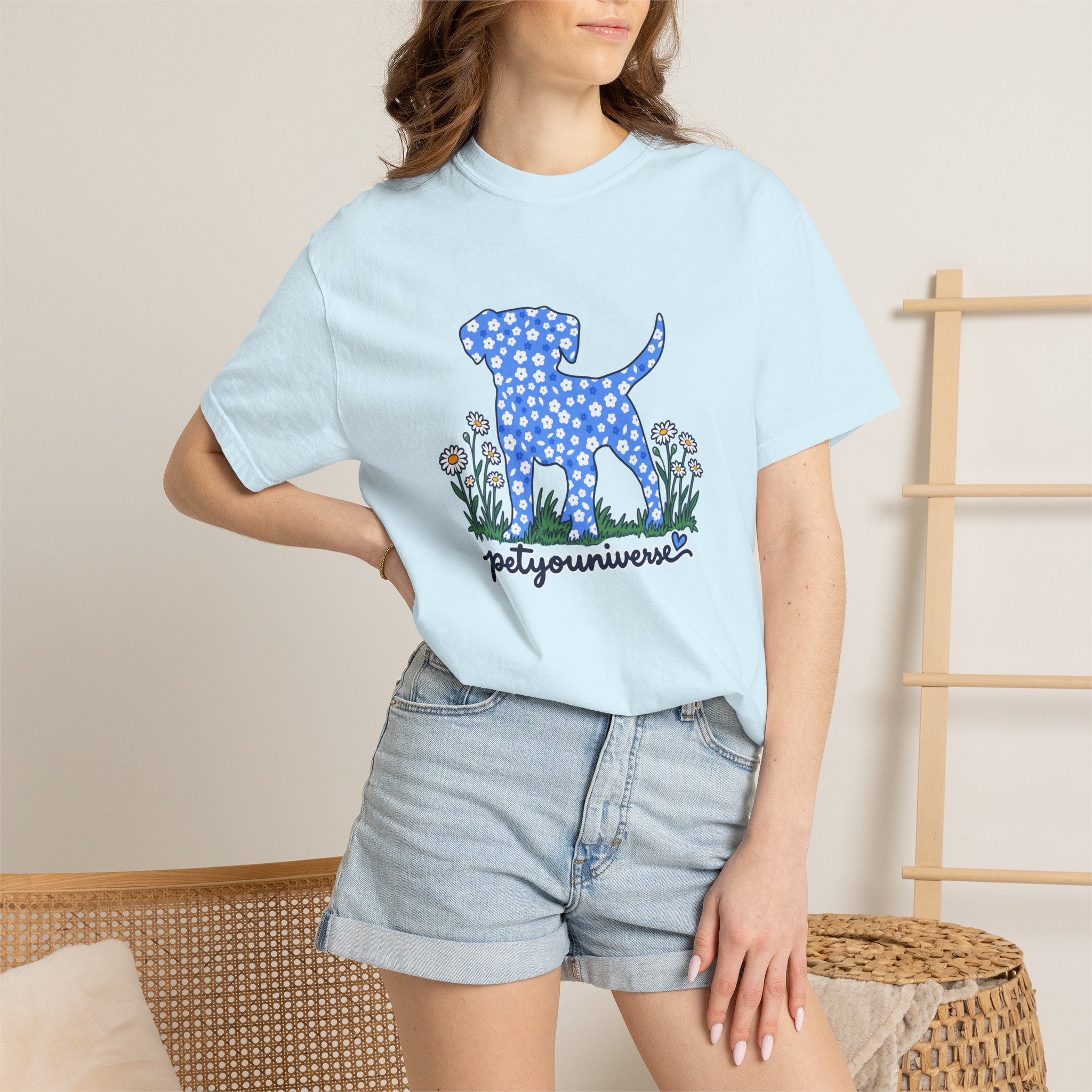 Dog Silhouette Floral T‑Shirt — "PetYoUniverse" Graphic Tee - Image 66