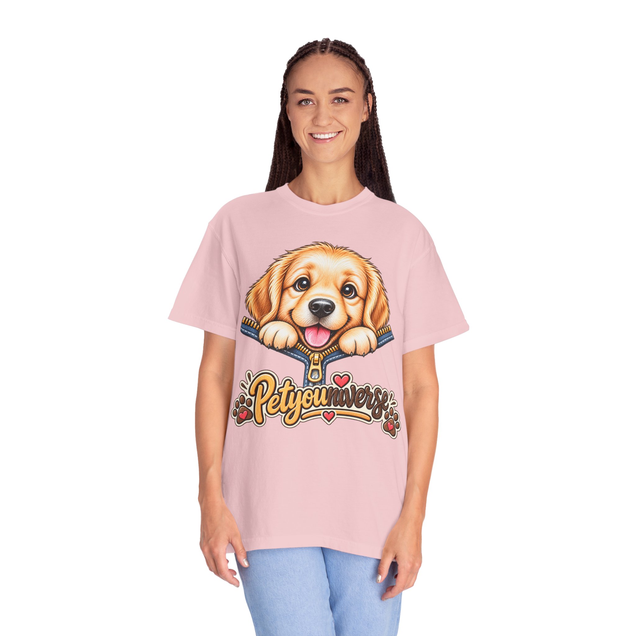 Golden Retriever Puppy "PetYoUniverse" T-Shirt - Image 104