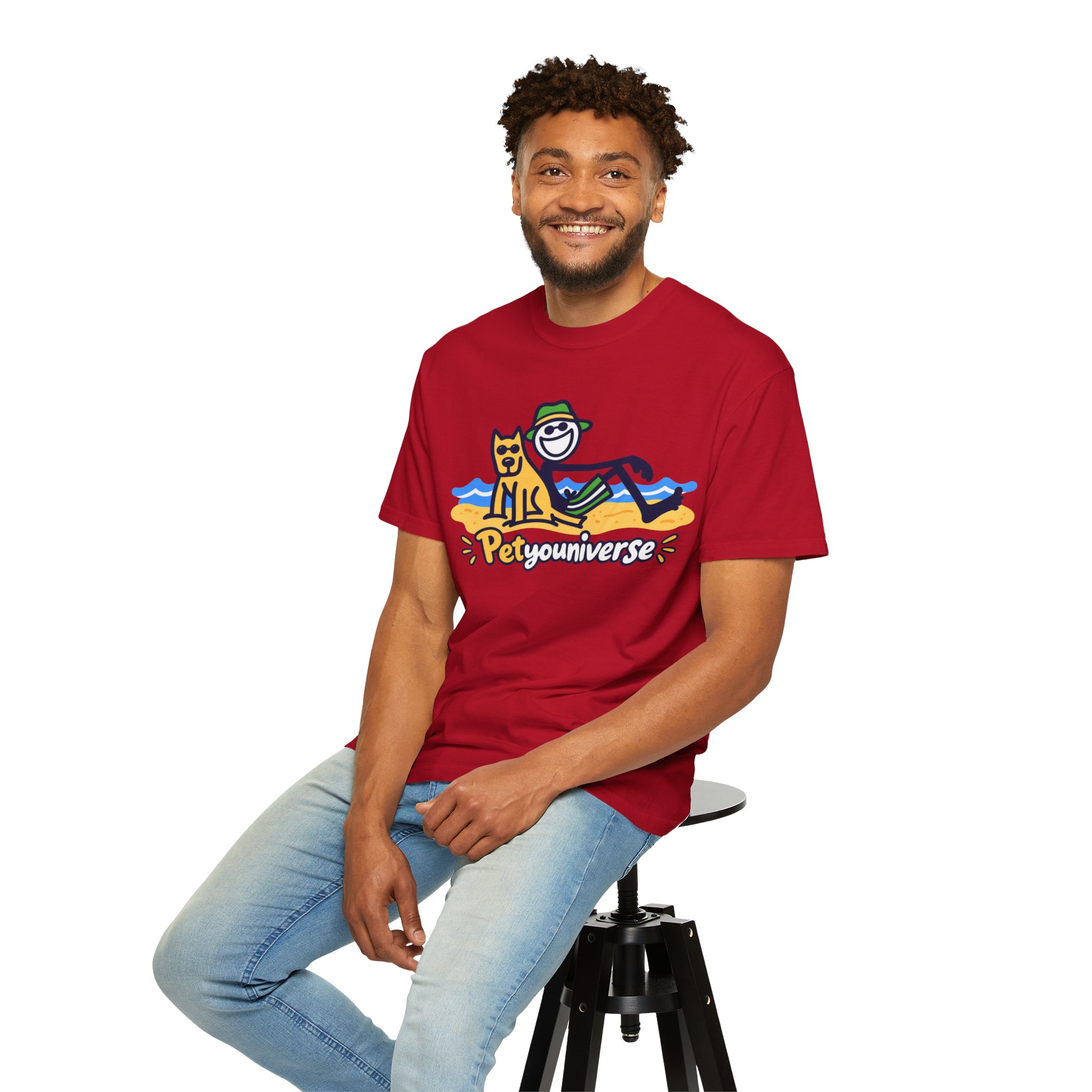PetYouUniverse Beach Tee — Cute Dog & Owner Graphic T-Shirt - Image 103