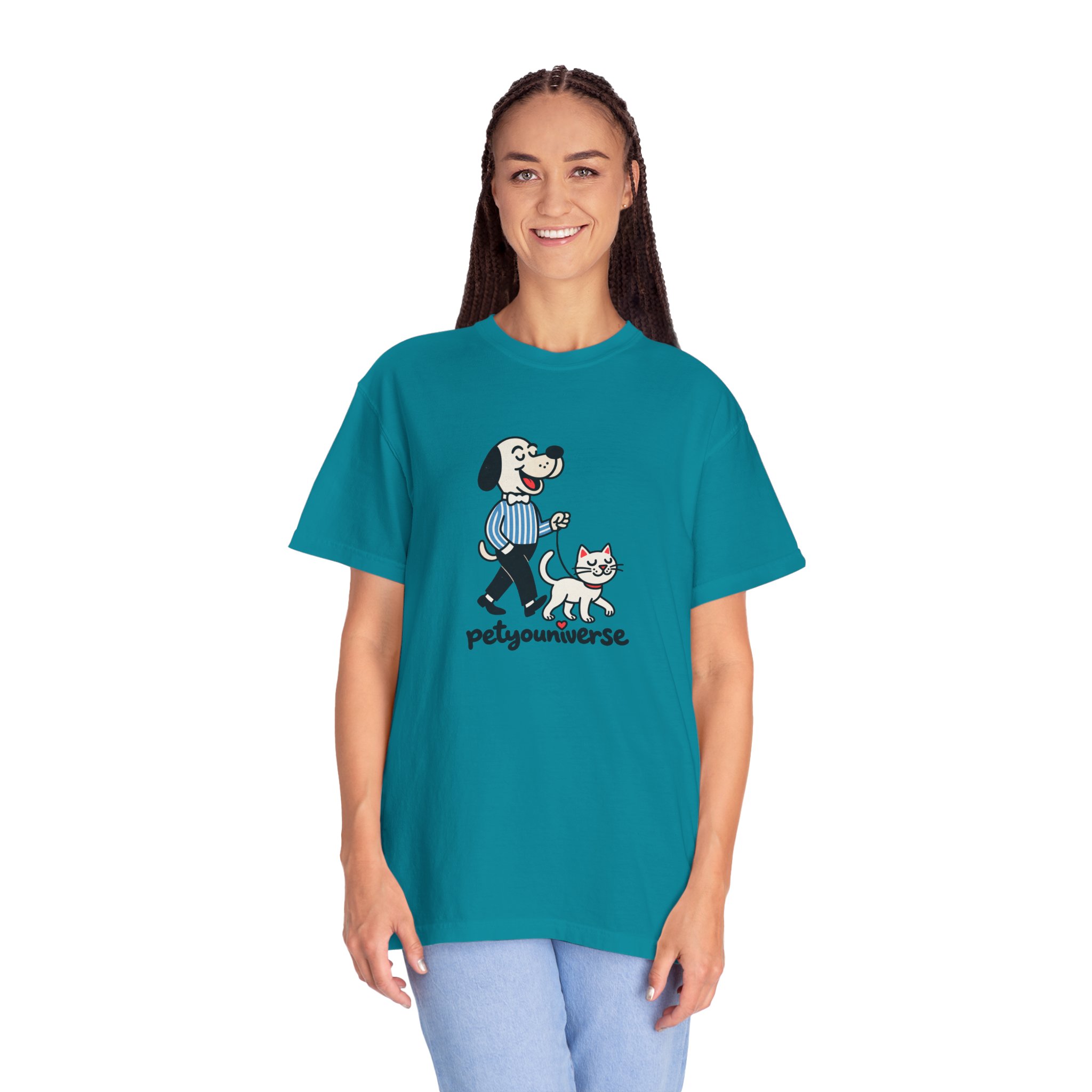 PetYouniverse Walking Dog & Cat Tee — Cute Retro Pet Graphic T-Shirt - Image 77