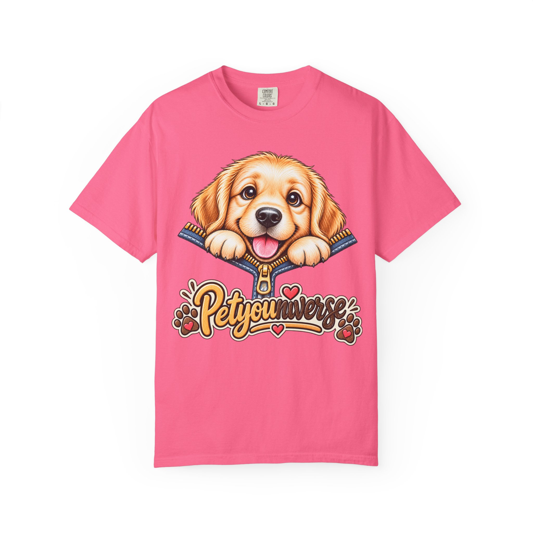 Golden Retriever Puppy "PetYoUniverse" T-Shirt - Image 109