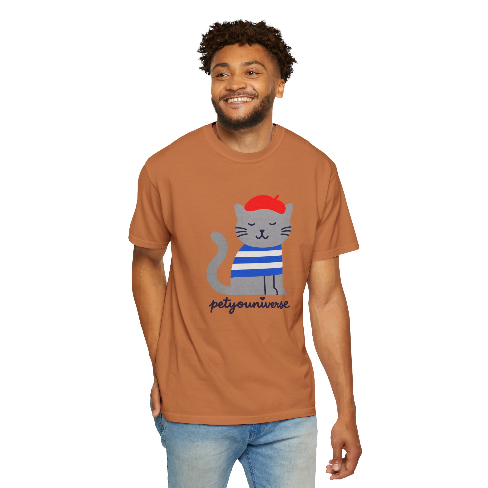 Cat Graphic T-Shirt — "petiyouniverse" Cute French Cat Tee - Image 25