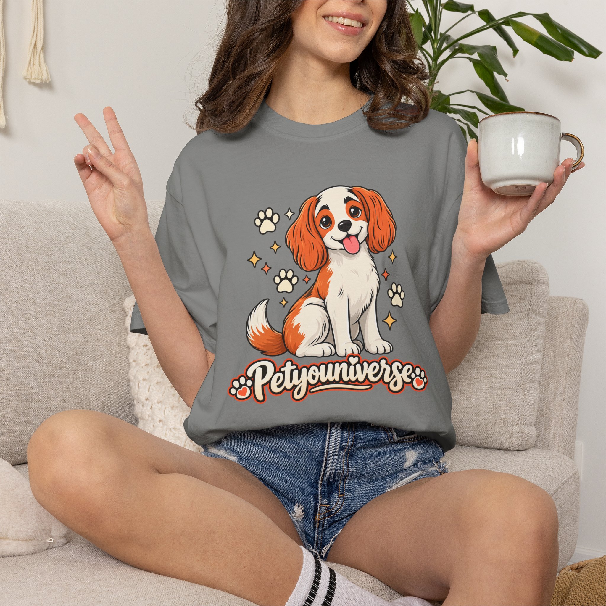 Cavalier King Charles Dog T-Shirt — "PetYoUniverse" Cute Puppy Graphic Tee - Image 93