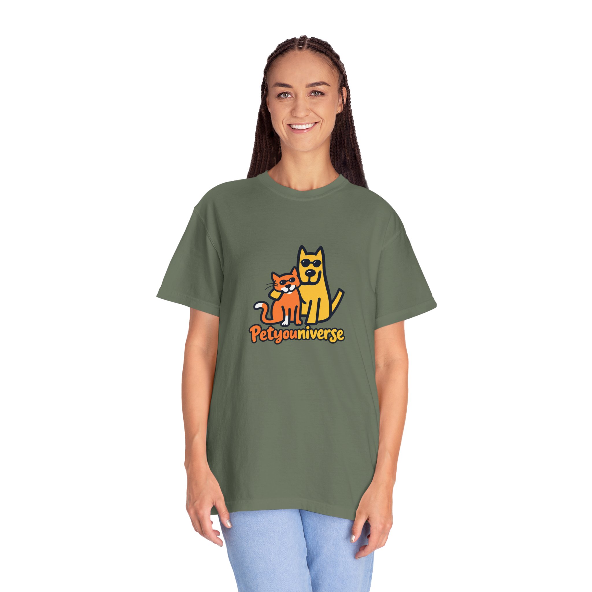PetyoUniverse Cute Cat & Dog Graphic T-Shirt — Vintage Garment-Dyed Tee for Pet Lovers - Image 77
