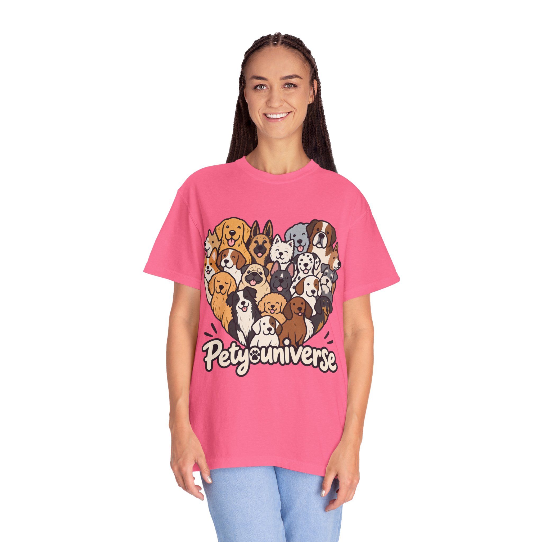 Dog Lover Cartoon T-Shirt — "Pety Universe" Graphic Tee - Image 145