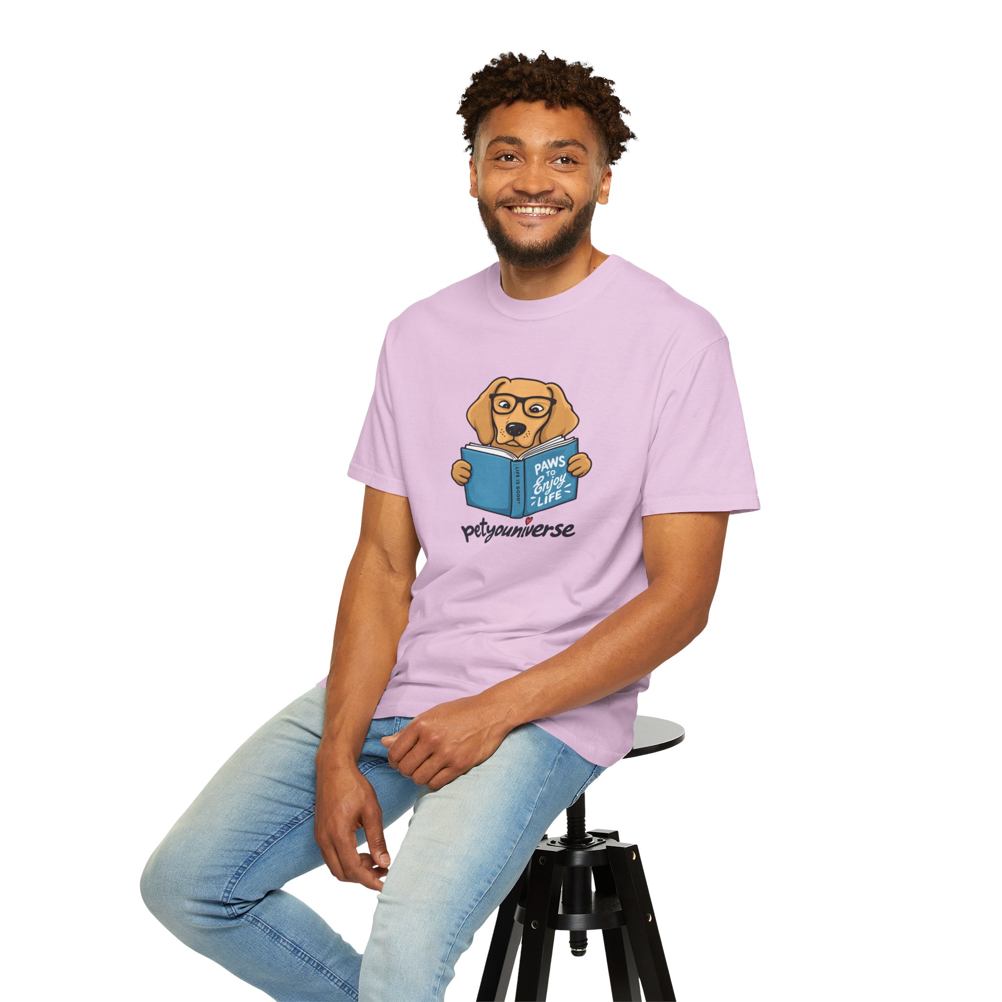 Dog Reading T-Shirt — "Paws & Books" Cute Booklover Pup Tee - Image 71