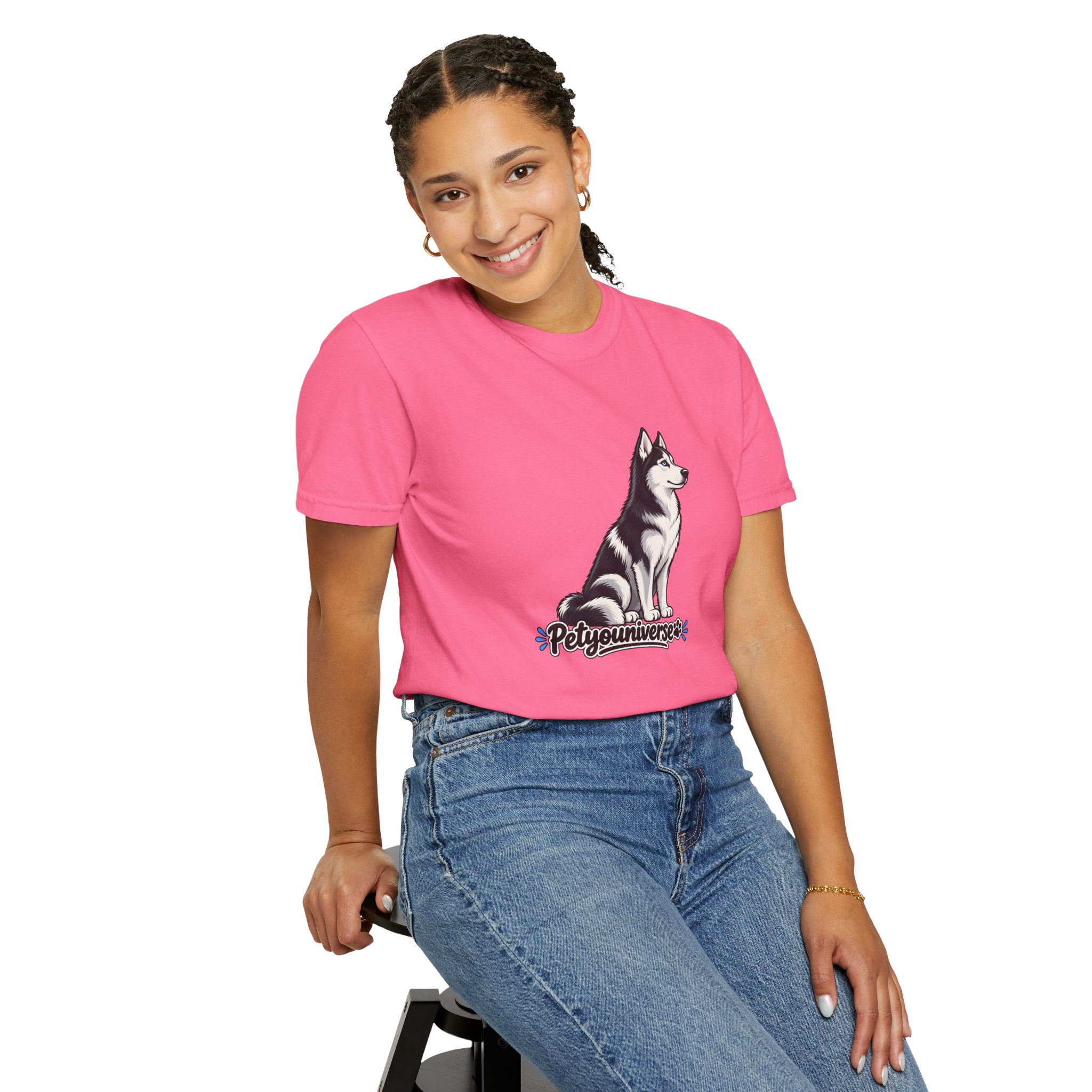 Husky Graphic T-Shirt — 'PetYoUniverse' Retro Dog Tee - Image 123