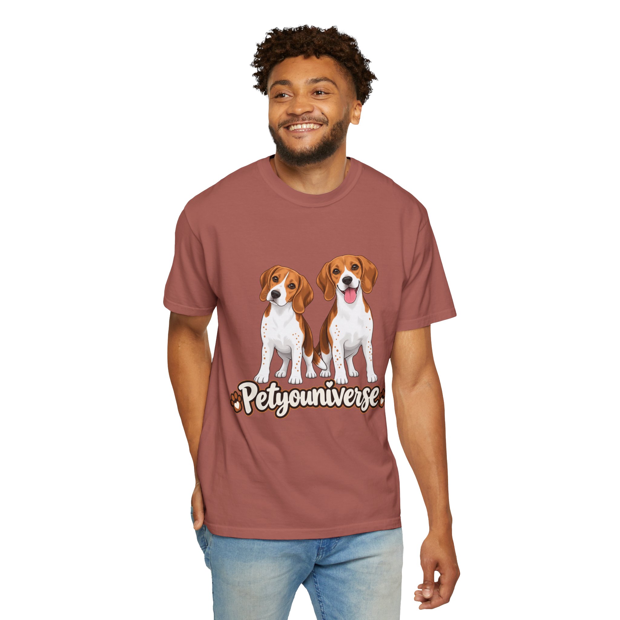 Beagle Lovers T-Shirt — 'PetYoUniverse' Cute Cartoon Duo Dog Tee - Image 97