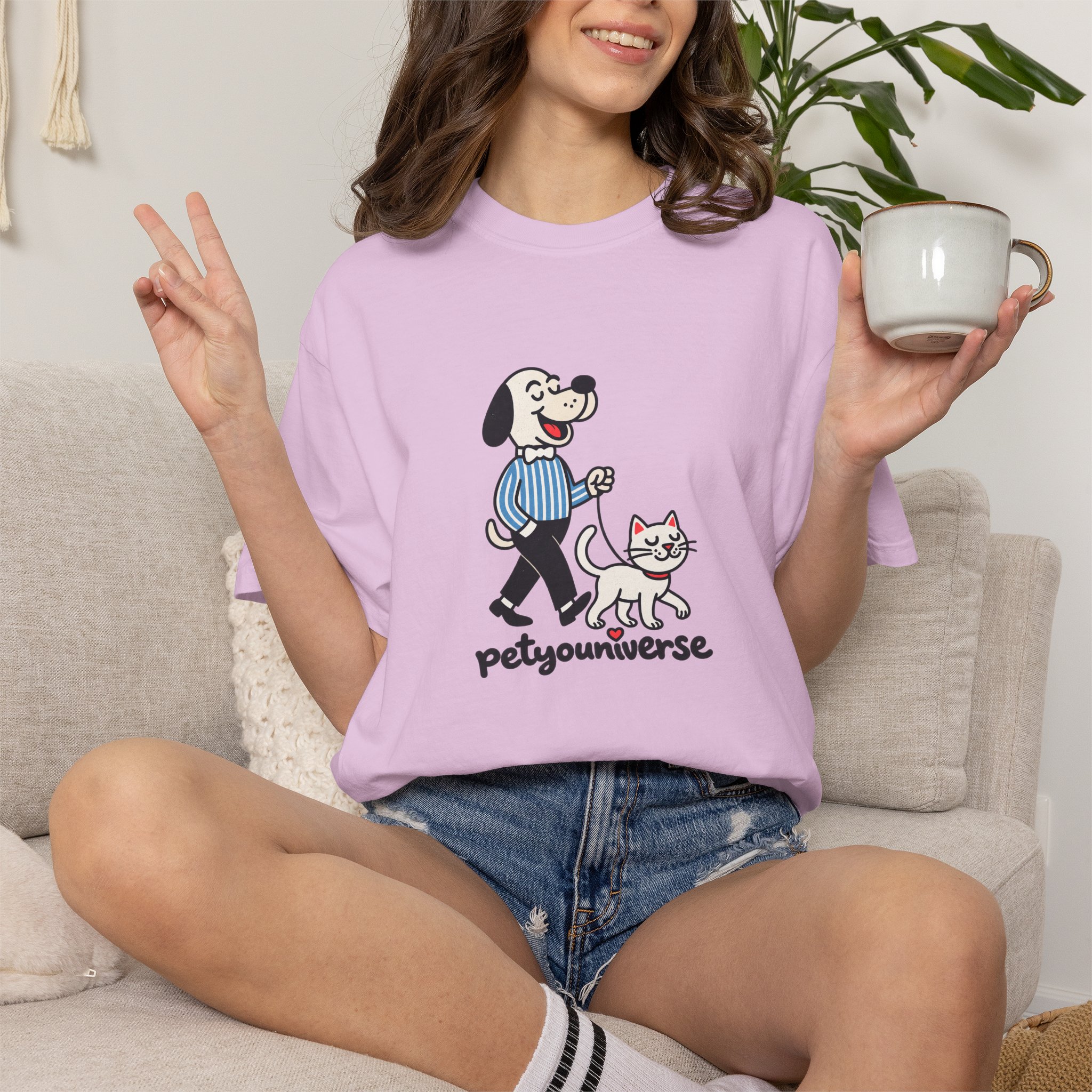 PetYouniverse Walking Dog & Cat Tee — Cute Retro Pet Graphic T-Shirt - Image 84