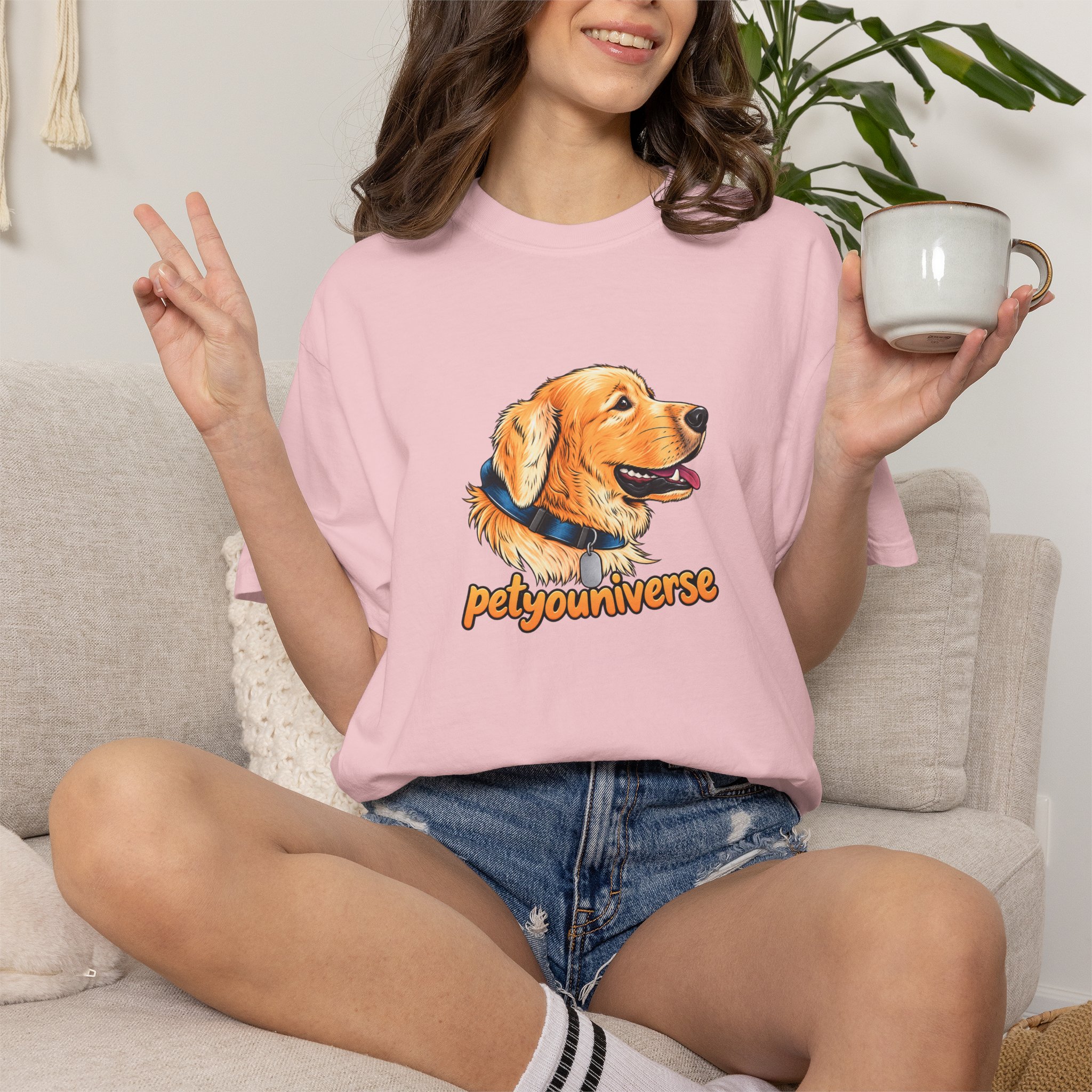 Golden Retriever Portrait T-Shirt – PetYoUniverse Graphic Tee - Image 93