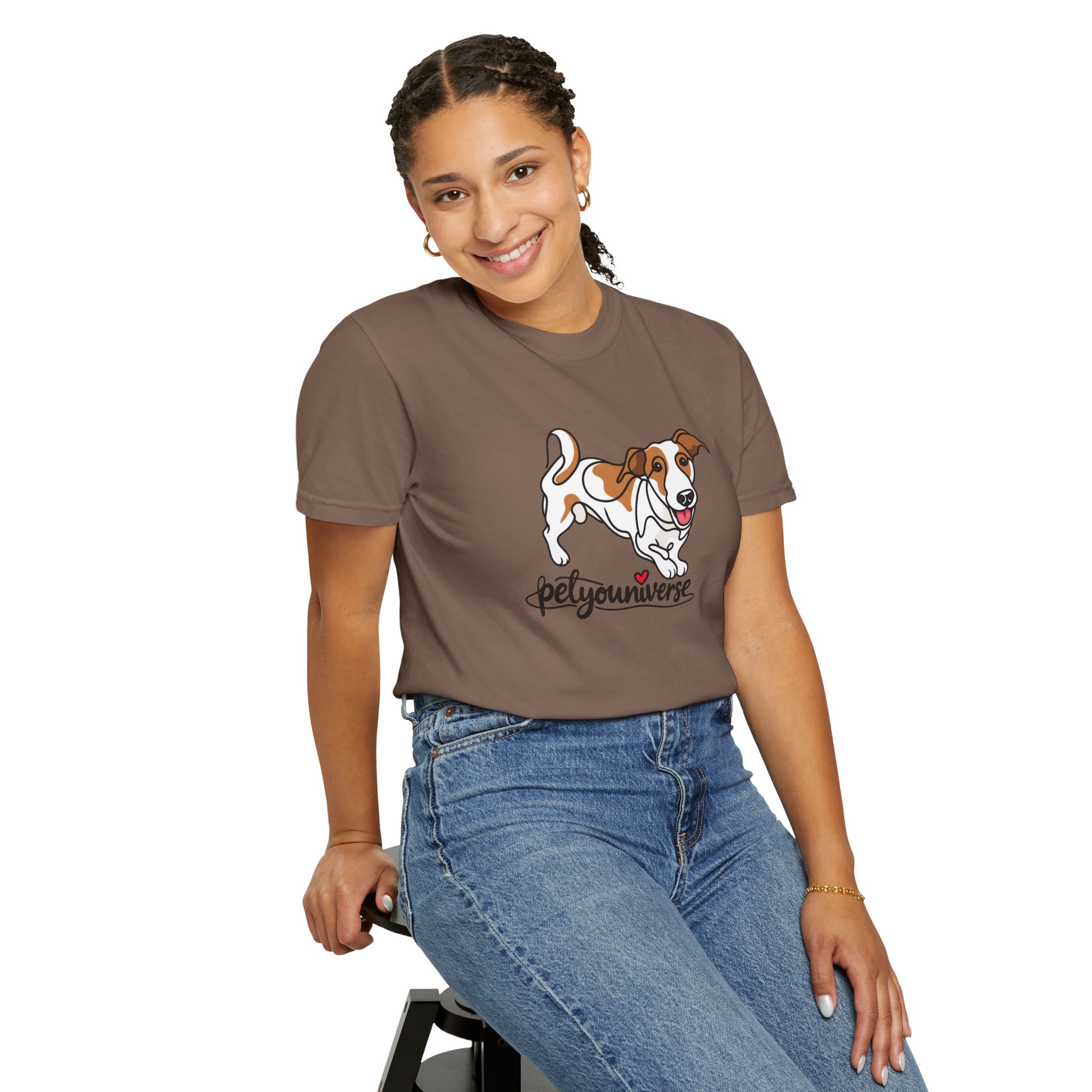 Dog Cartoon T-Shirt — "PetYoUniverse" Playful Jack Russell Tee - Image 33