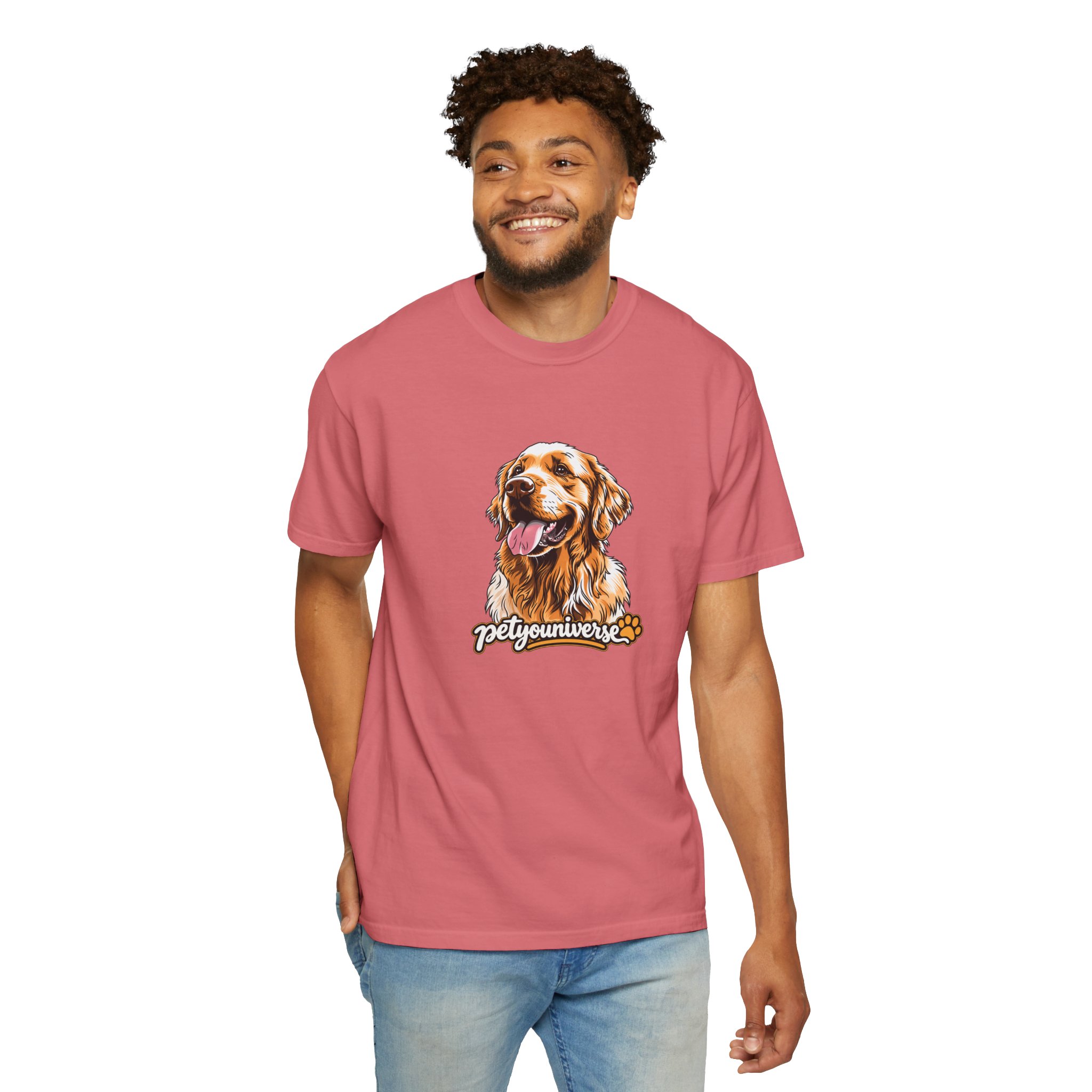 Dog Lover T-Shirt — Golden Retriever Portrait "PetYoUniverse" Graphic - Image 133