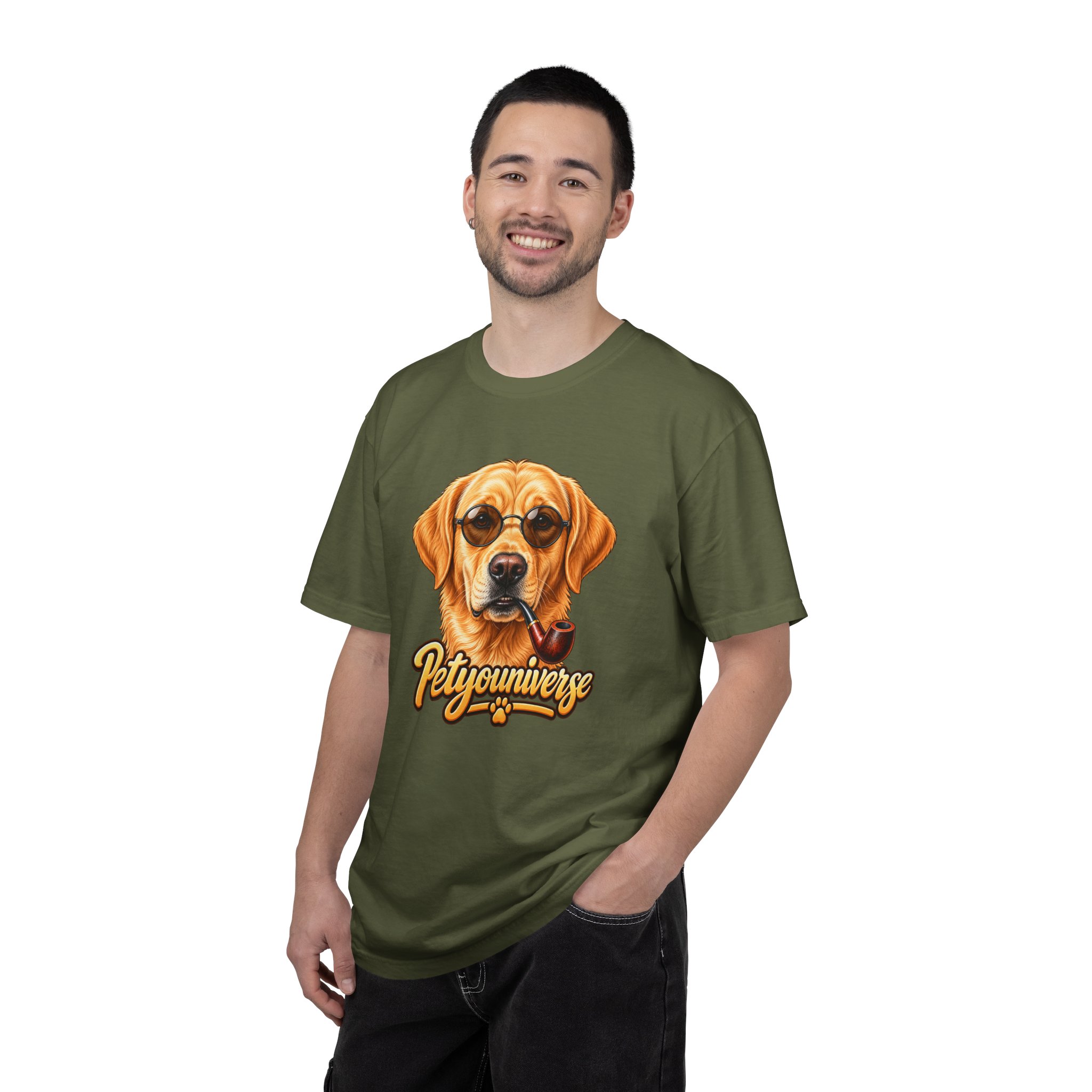 Dog Graphic T-Shirt — 'PetYoUniverse' Yellow Lab Portrait Tee - Image 67