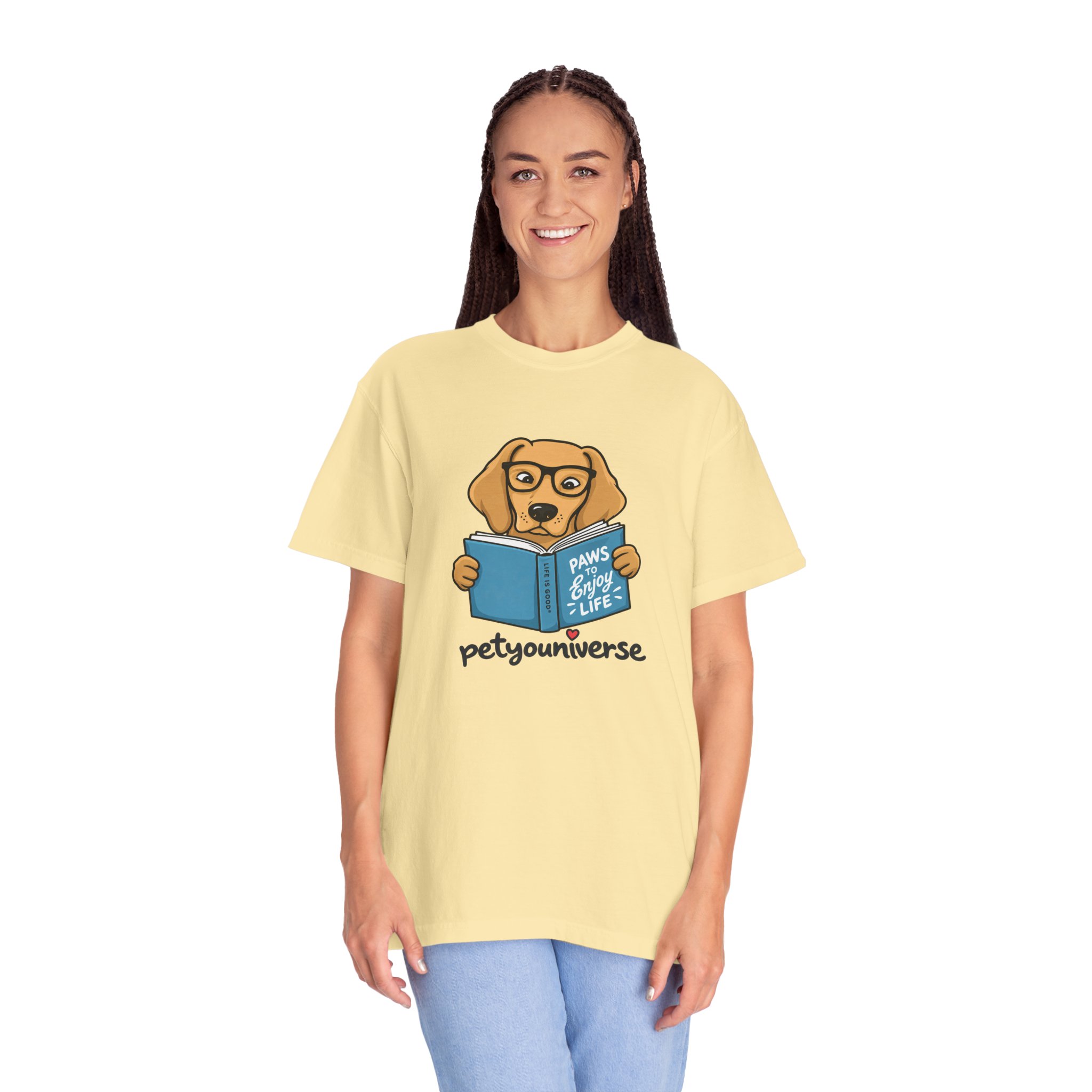 Dog Reading T-Shirt — "Paws & Books" Cute Booklover Pup Tee - Image 14
