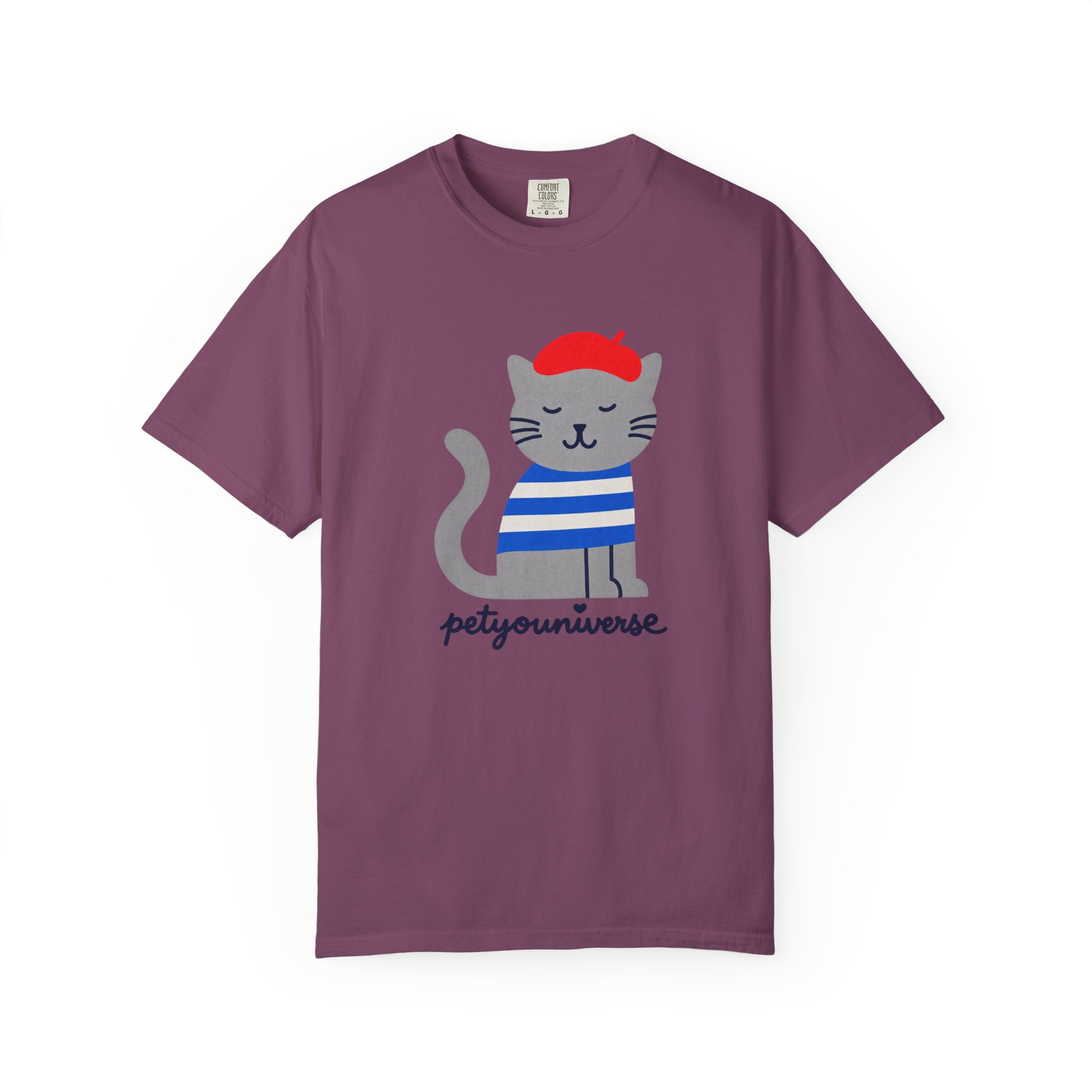 Cat Graphic T-Shirt — "petiyouniverse" Cute French Cat Tee - Image 118